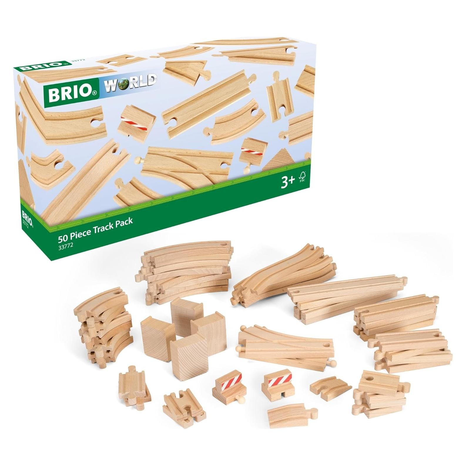 Paquete de Pistas de Tren de Madera BRIO - 50 Piezas - FSC