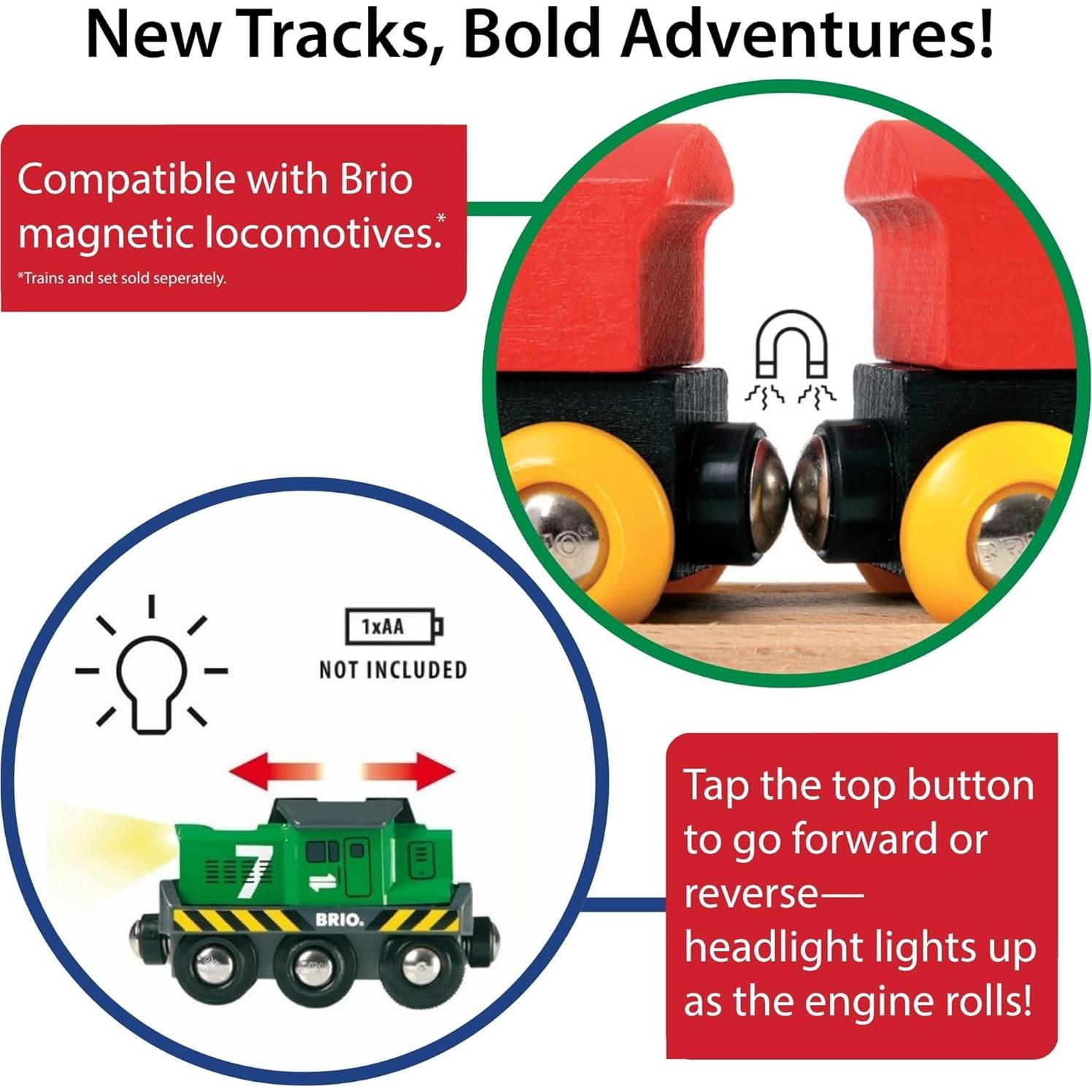 Motor de Carga a Batería BRIO - Tren de Juguete para Vías de Madera