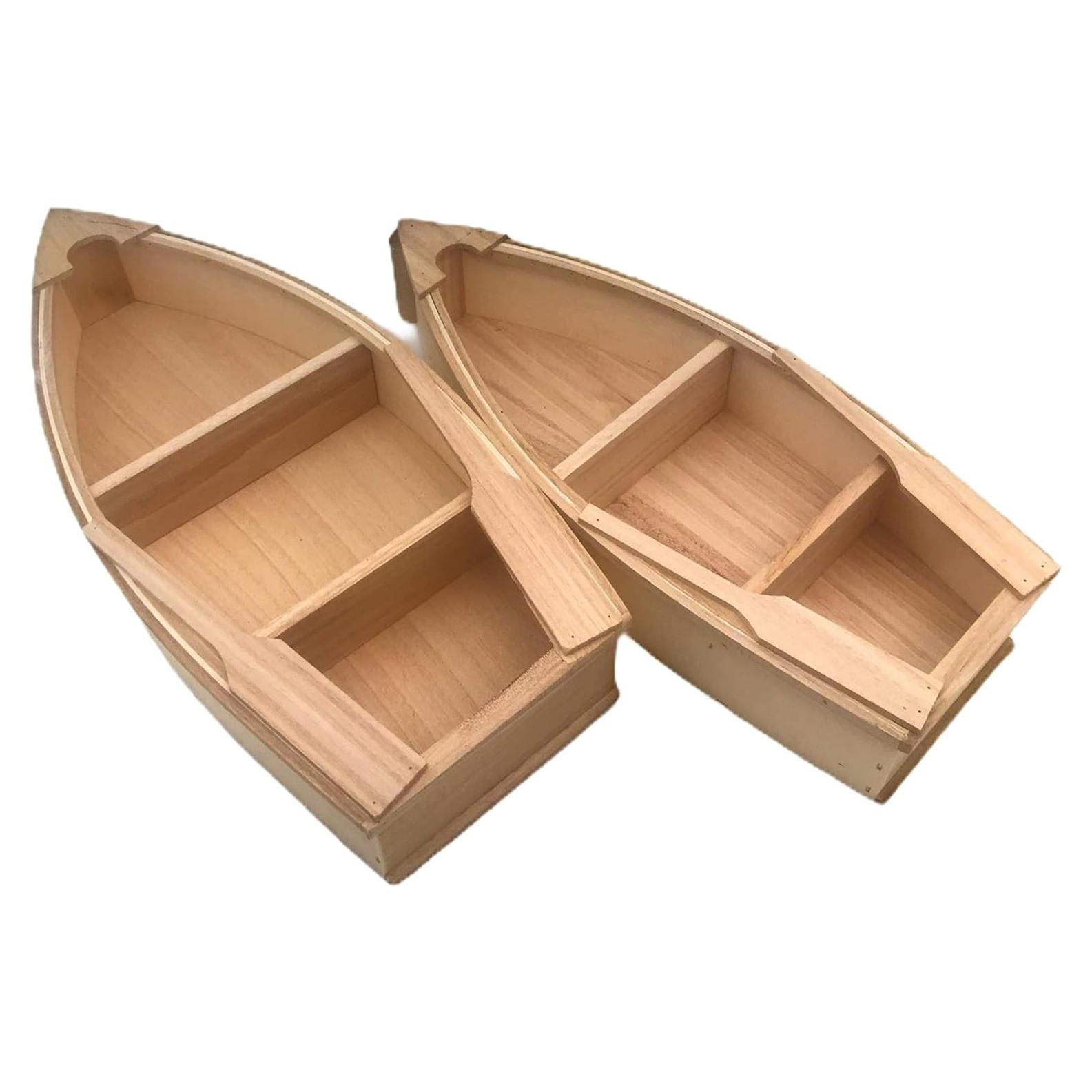 Paquete de 2 botes de madera Oojami para manualidades