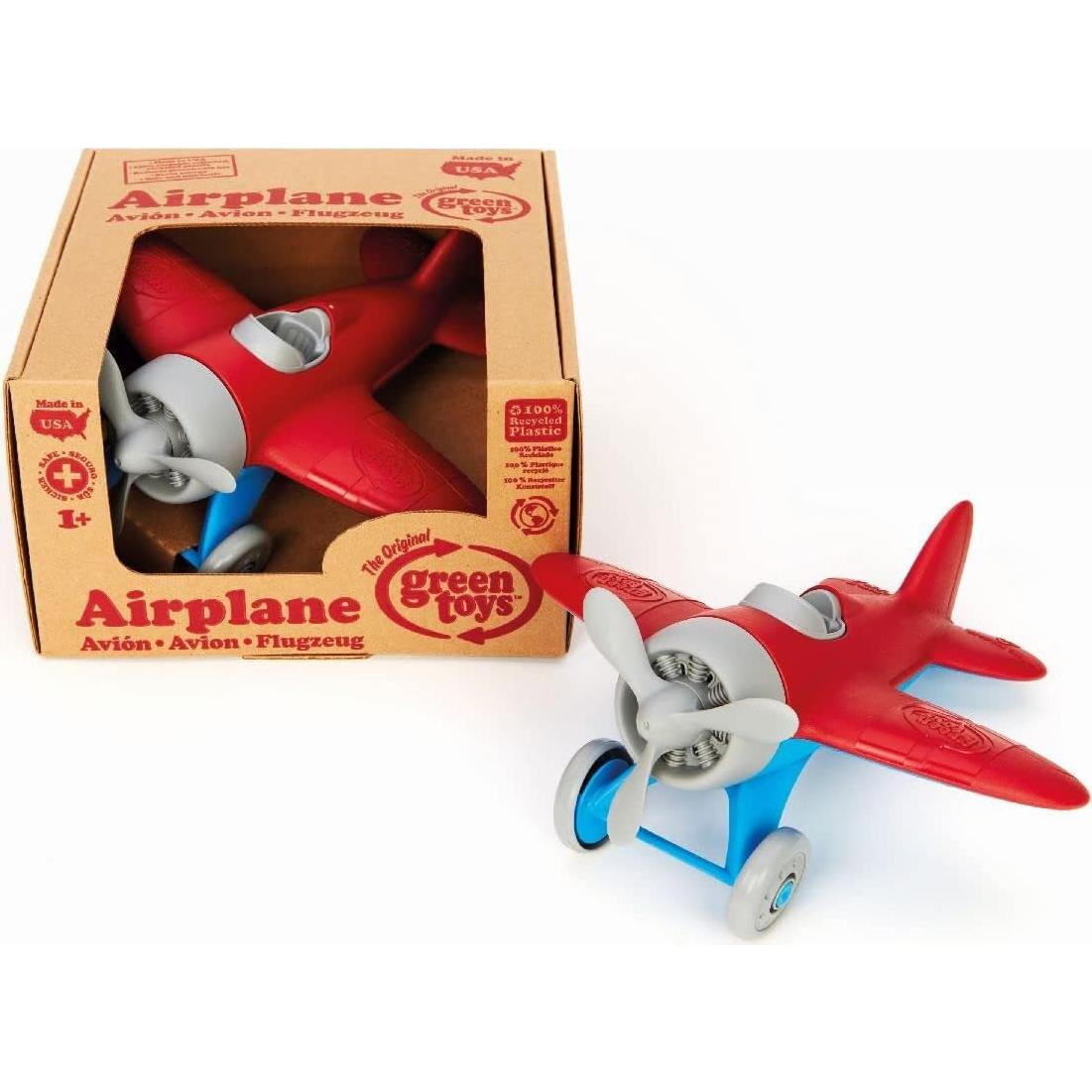 Avión de Juguete Green Toys - Rojo, 23x23x10 cm, Sin BPA