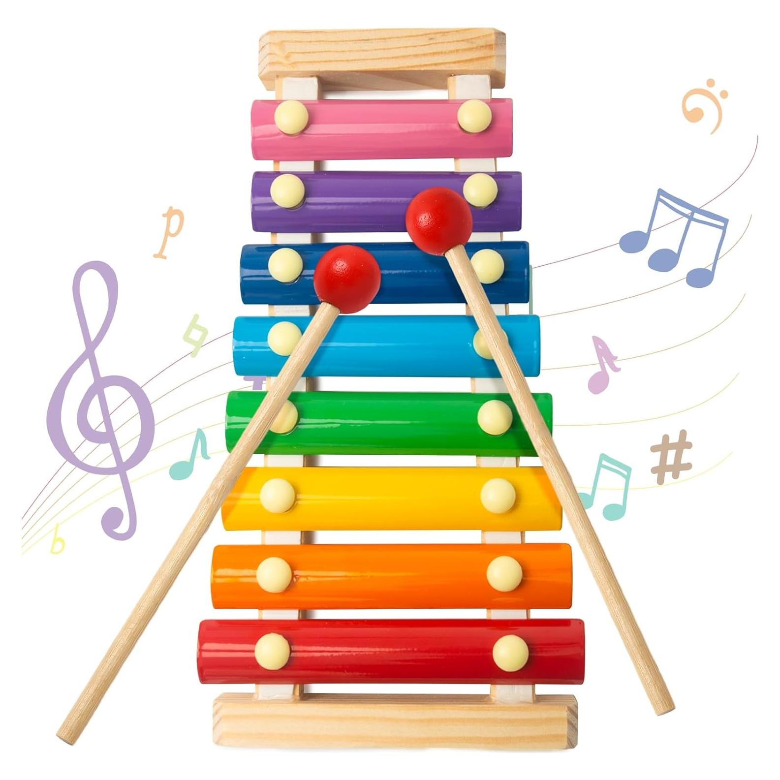 Xilófono MCPINKY de Madera para Niños - 8 Teclas Educativo