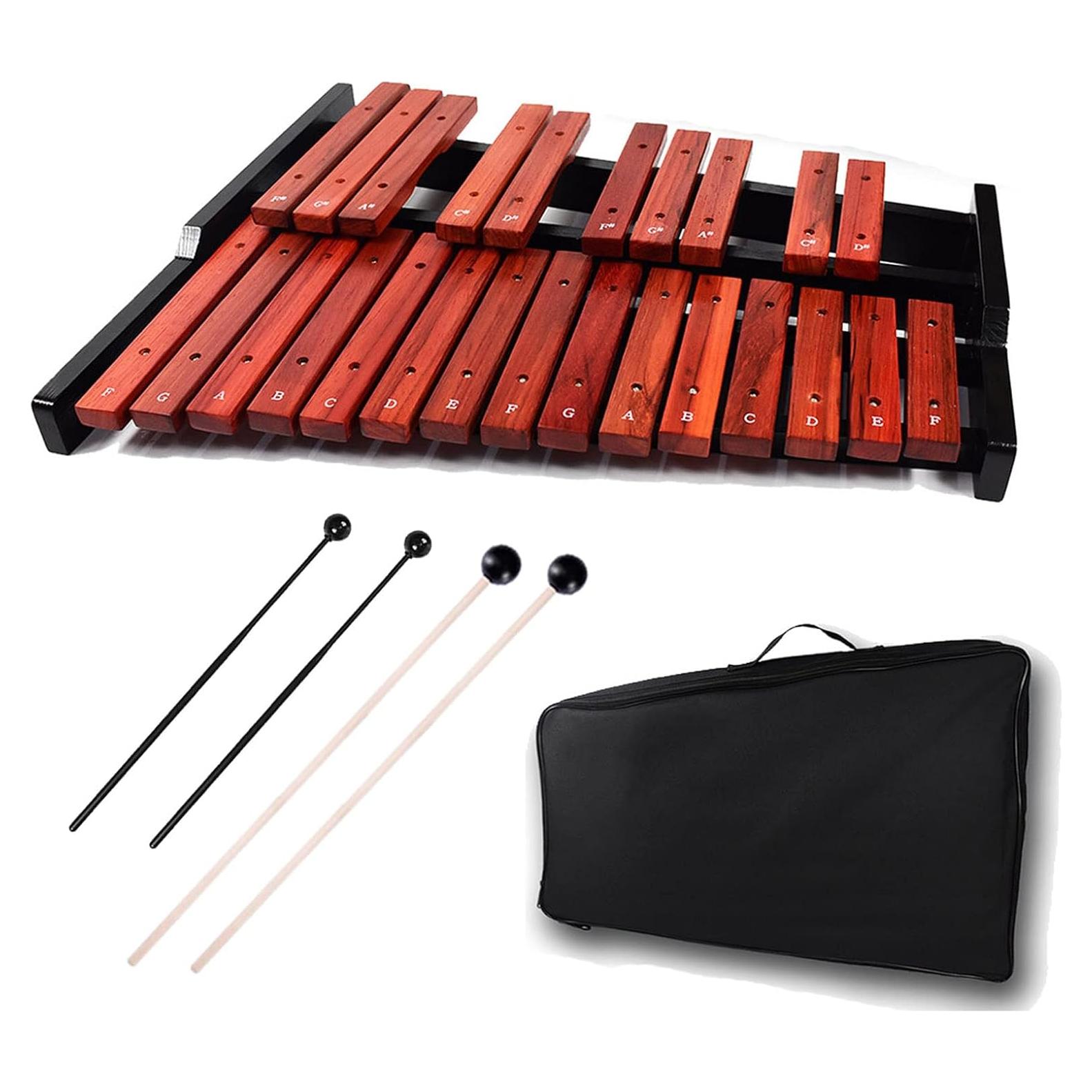Xilófono de Madera TNZMART 25 Notas con Baquetas y Soporte