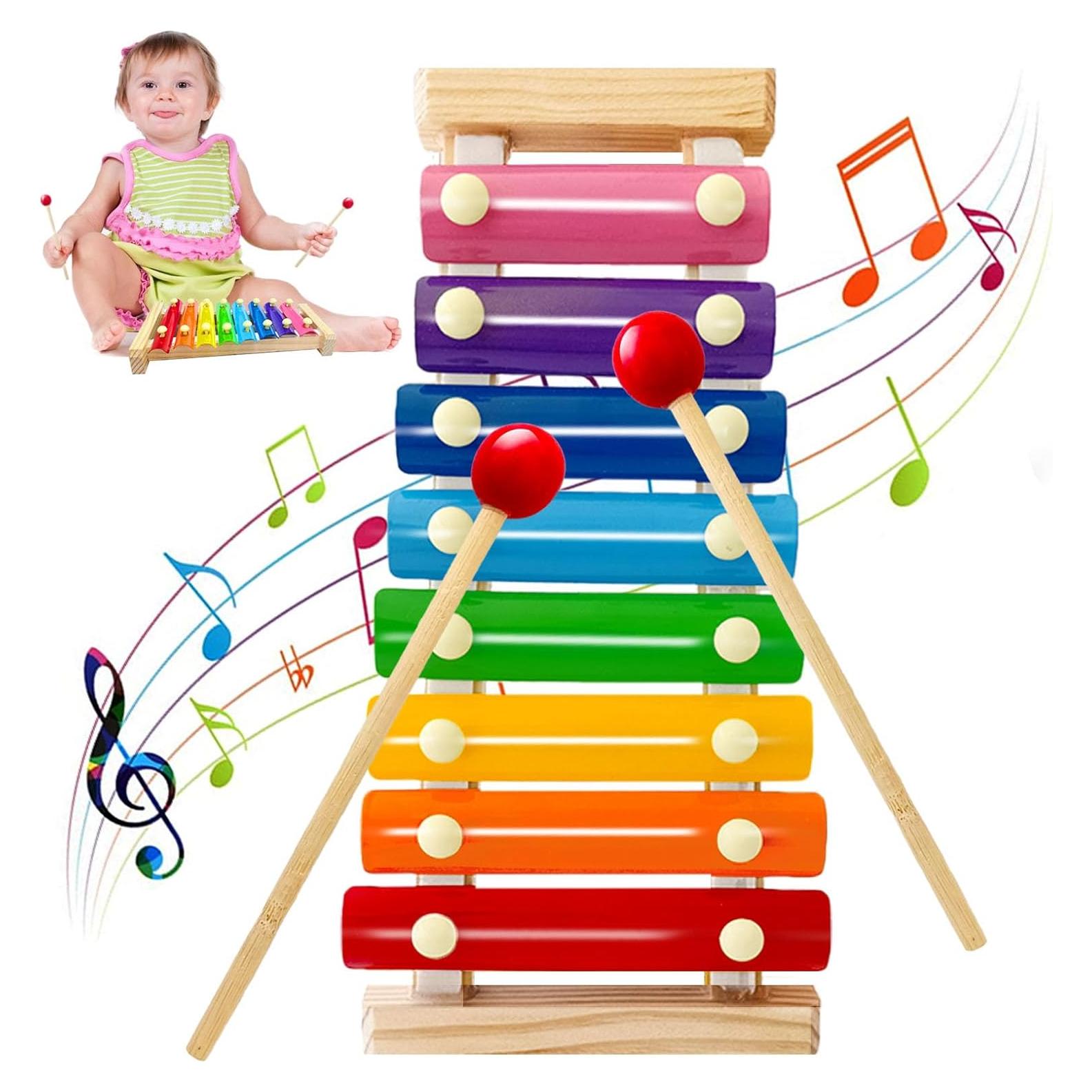 Xilófono de Madera Blvochnnt para Niños 8 Teclas Educativo