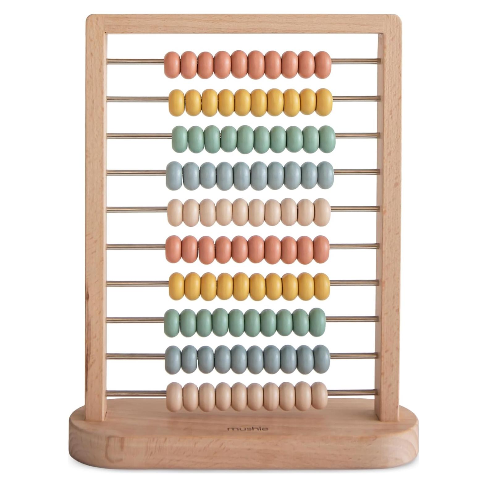Ábaco de Madera Mushie para Niños 2 Años+ Juguete Educativo