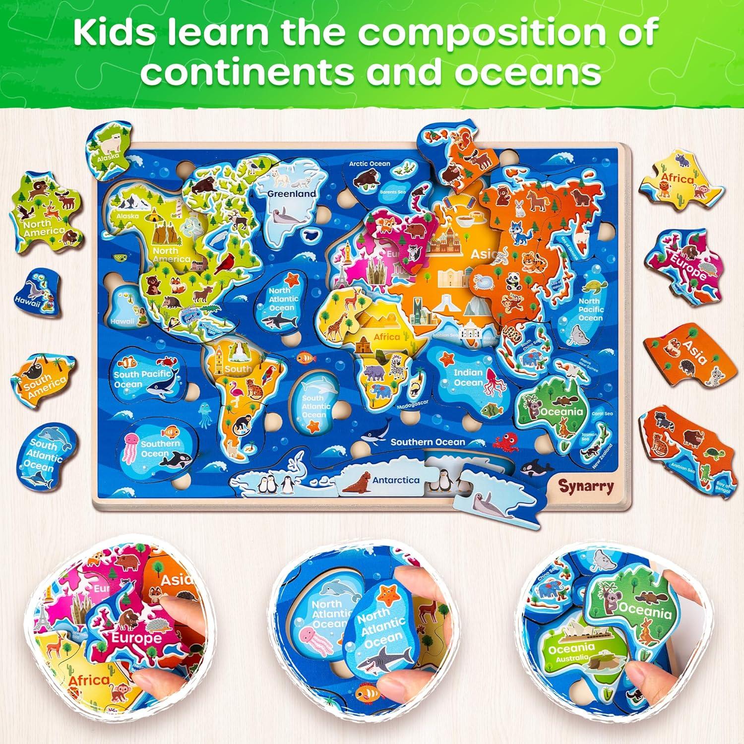 Rompecabezas de Madera SYNARRY 38 Piezas para Niños 3-8 Años