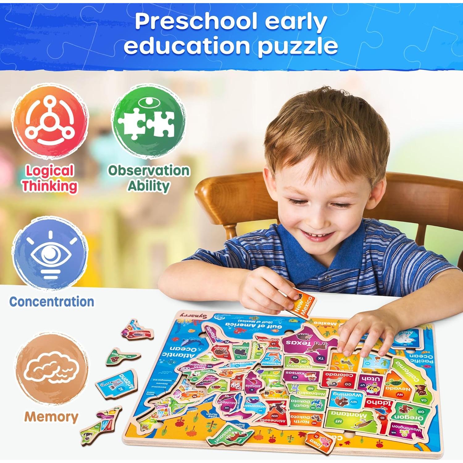 Rompecabezas de Madera SYNARRY 38 Piezas para Niños 3-8 Años