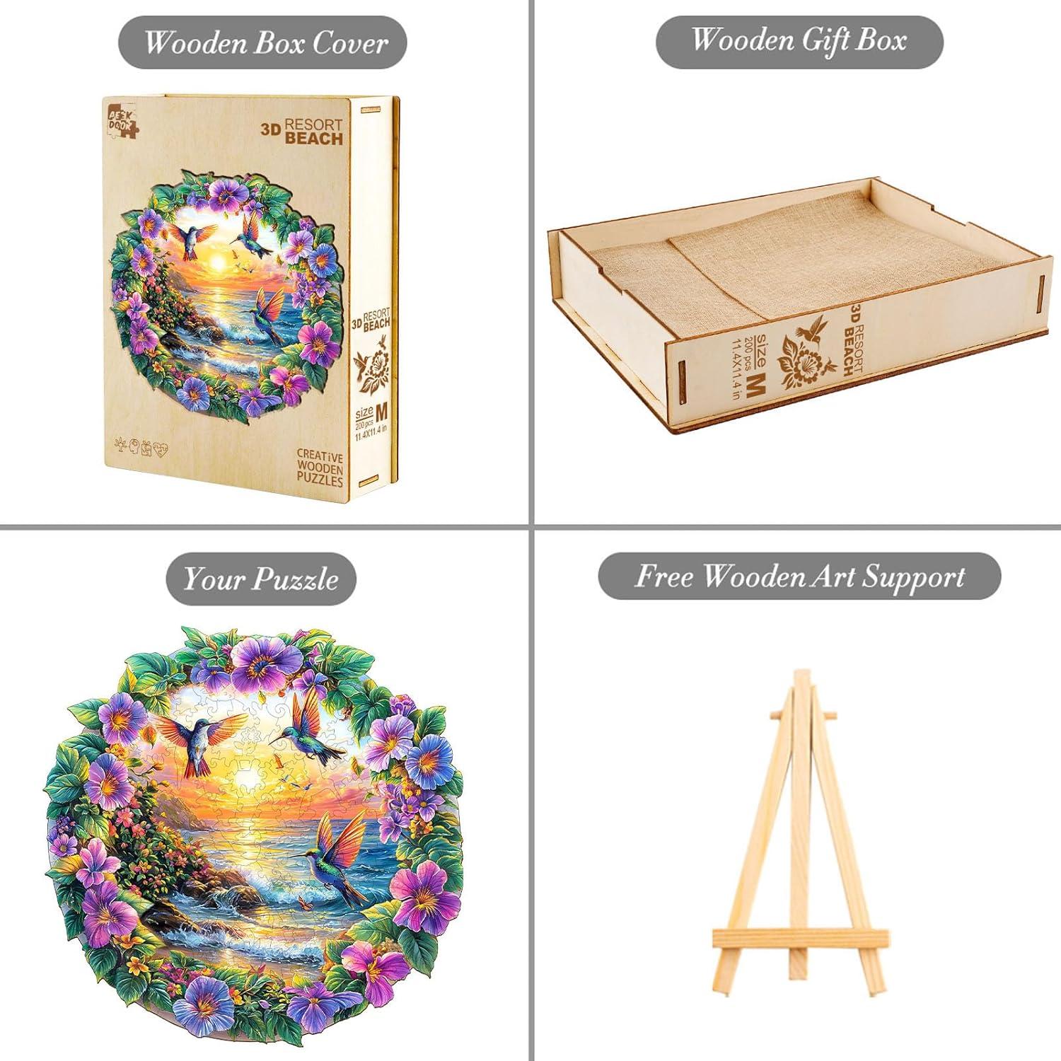 Rompecabezas de Madera AEEKDOOK 100 Piezas Playa Resort 21.6 cm