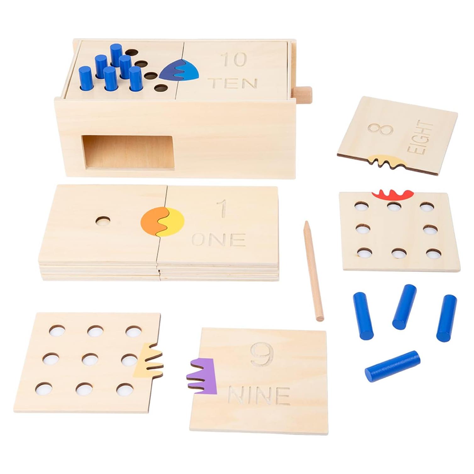 Juguete Montessori Adena Tabla de Clavos de Conteo 29x13cm