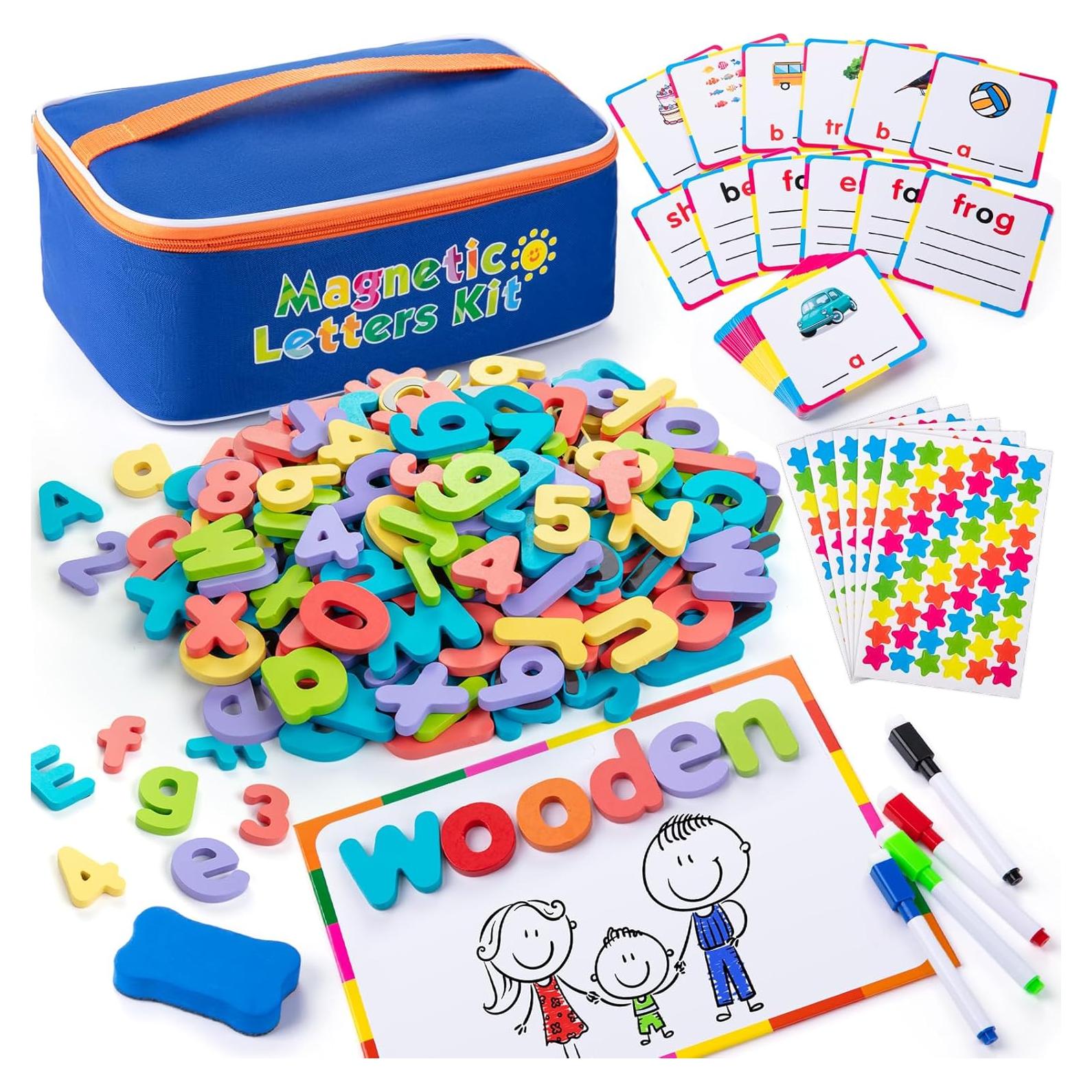 Juego de Letras Magnéticas Sundaymot 310 Piezas Madera