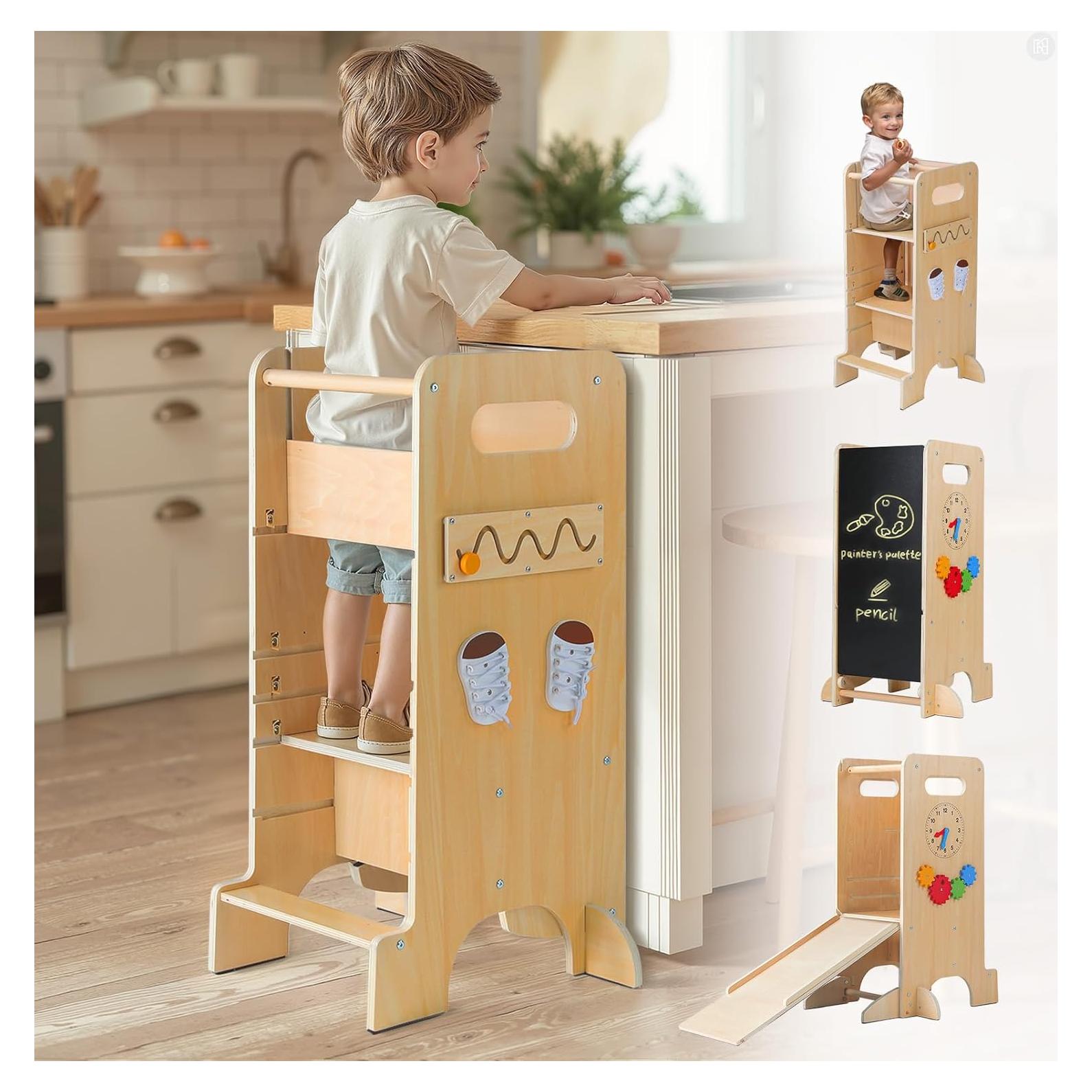 Torre de Aprendizaje Multifuncional FlyingBoom 4-en-1 Madera