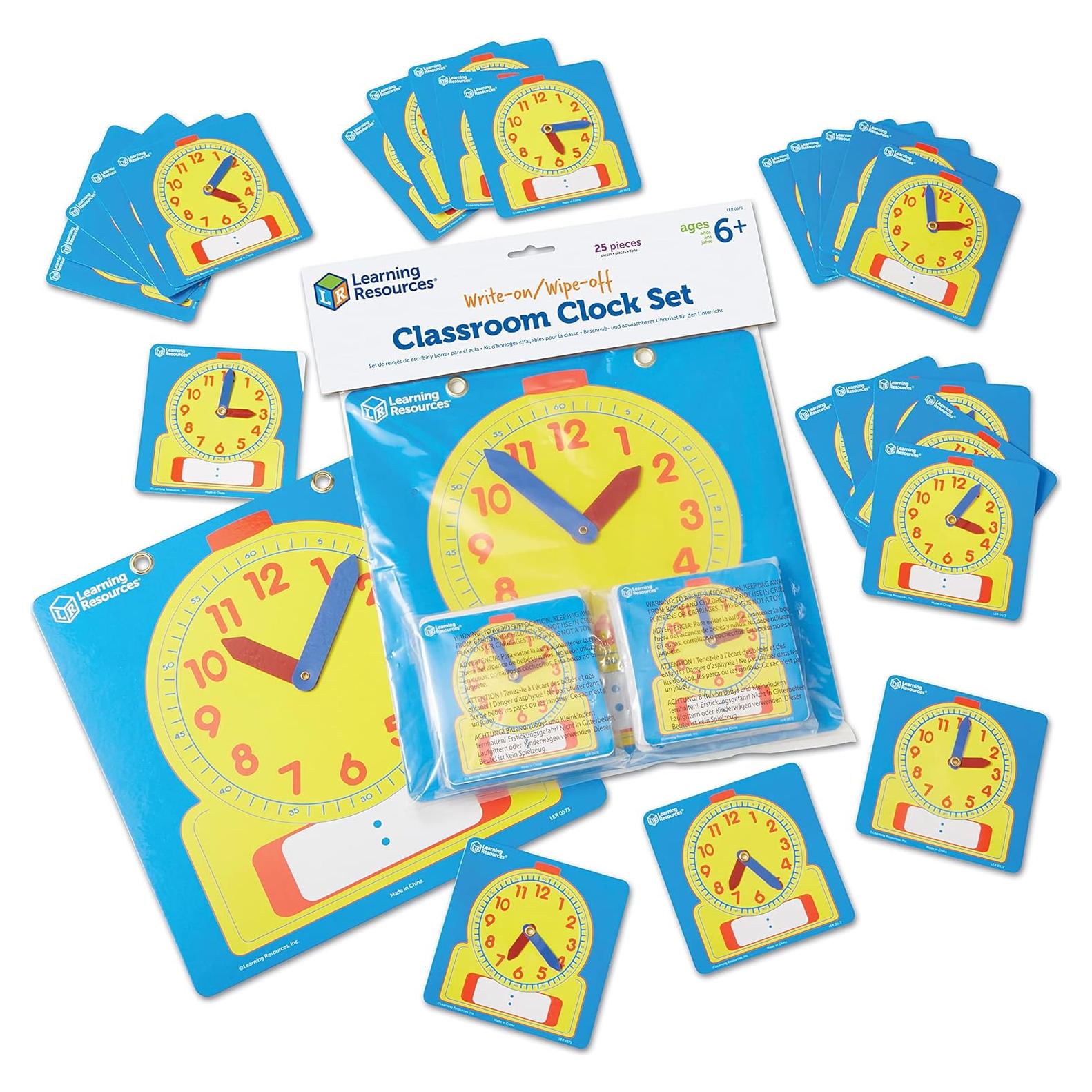 Juego de Relojes para Escribir y Borrar Learning Resources - 25 Piezas