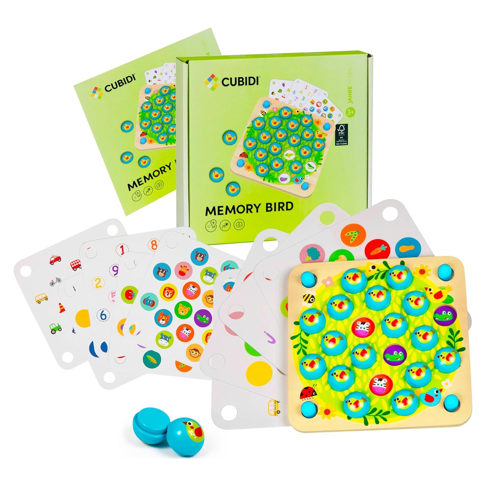 Juego de Memoria de Aves CUBIDI - Juguete Educativo 3-5 Años