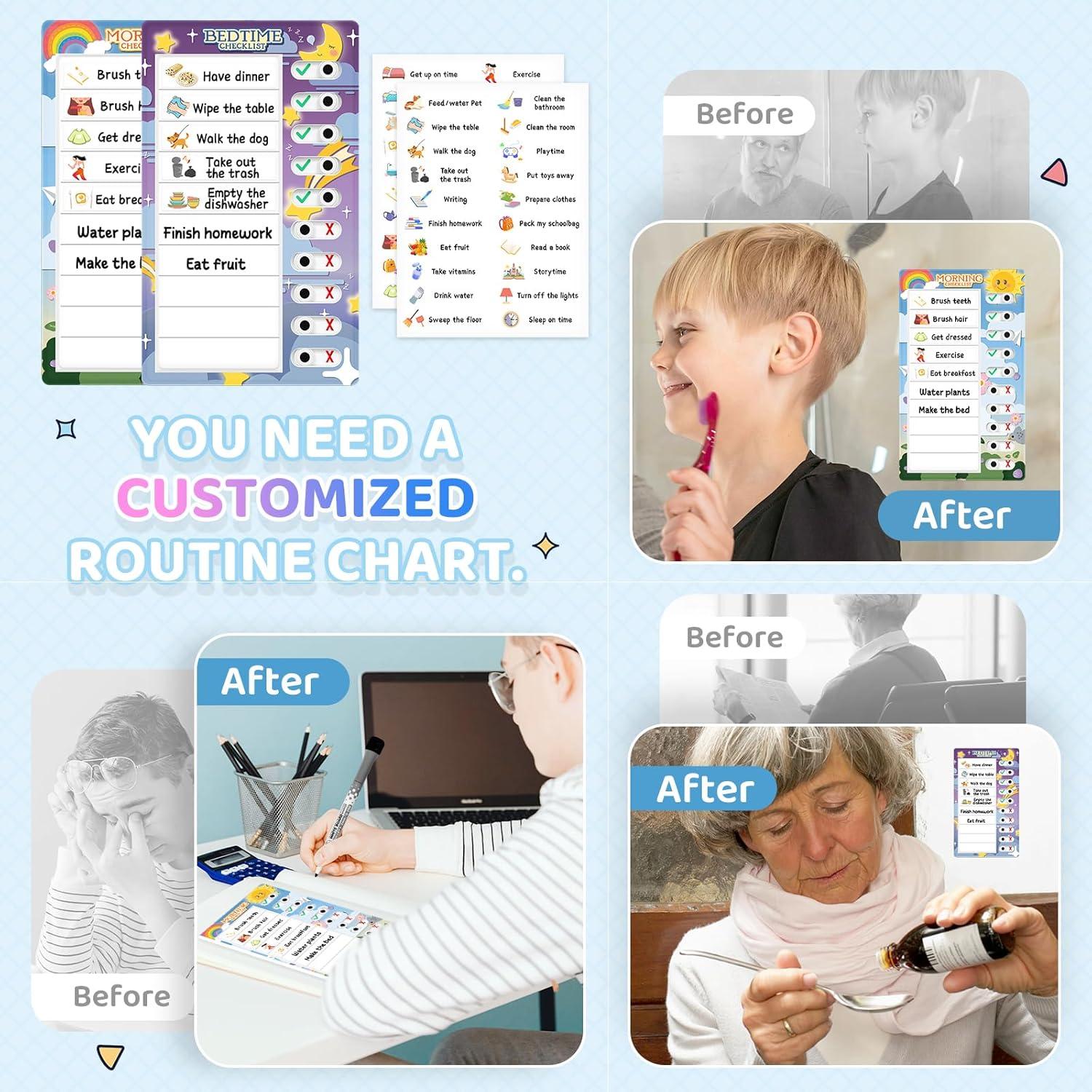 Tabla de Tareas Interactiva Tsytyst - 2 Paquetes, Magnética