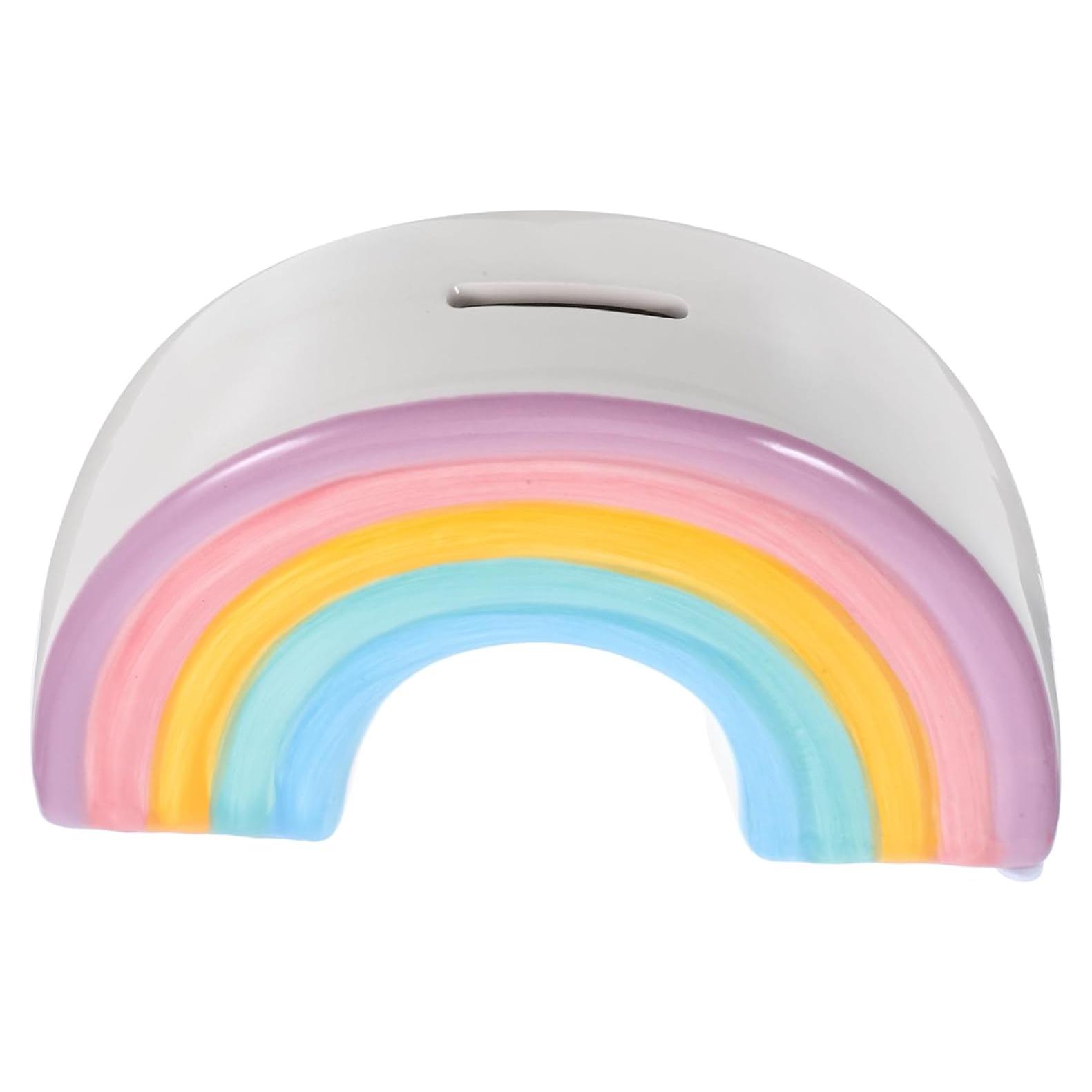 Hucha Arcoíris Cerámica 17.78x10.19cm Decorativa Ahorros