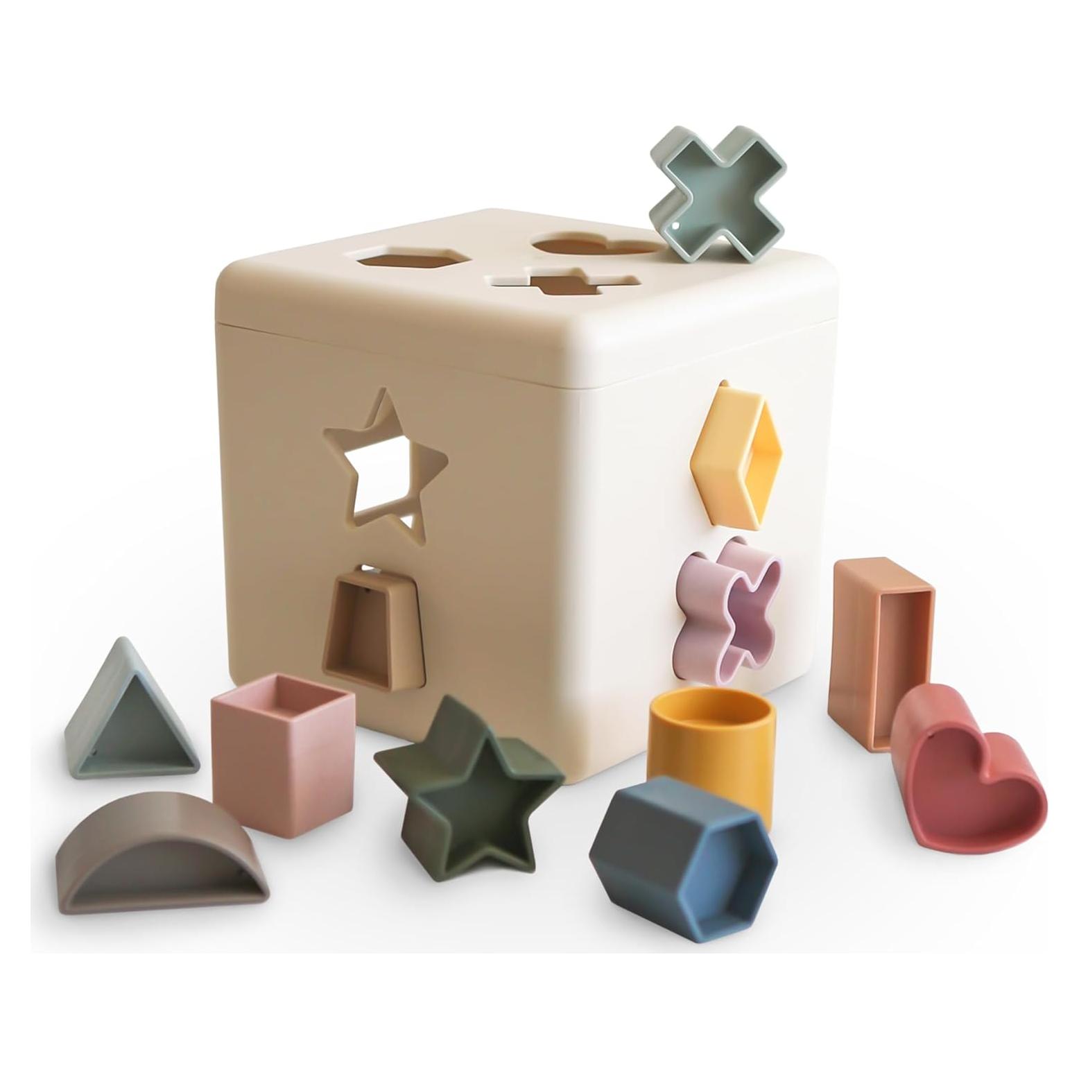 Caja de Clasificación de Formas Mushie - Juguete Educativo 12 Formas