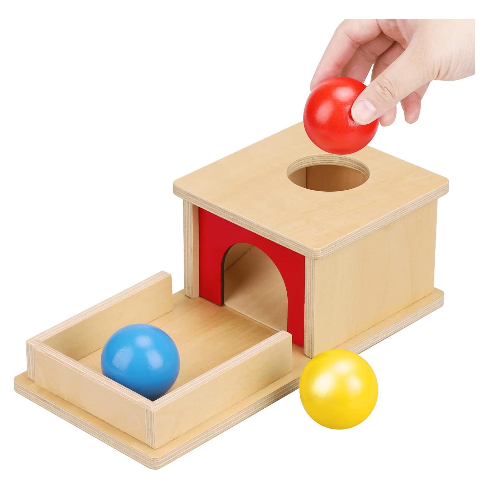 Caja de Permanencia de Objetos TOY Life con 3 Pelotas de Madera