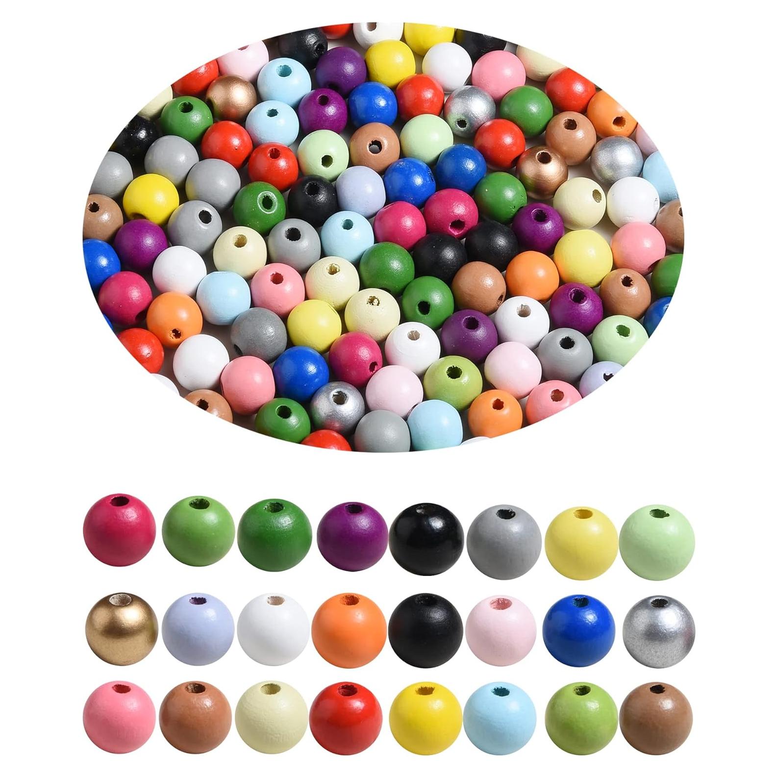 230 Perlas Redondas de Madera Coloridas 16mm QDXATIVP