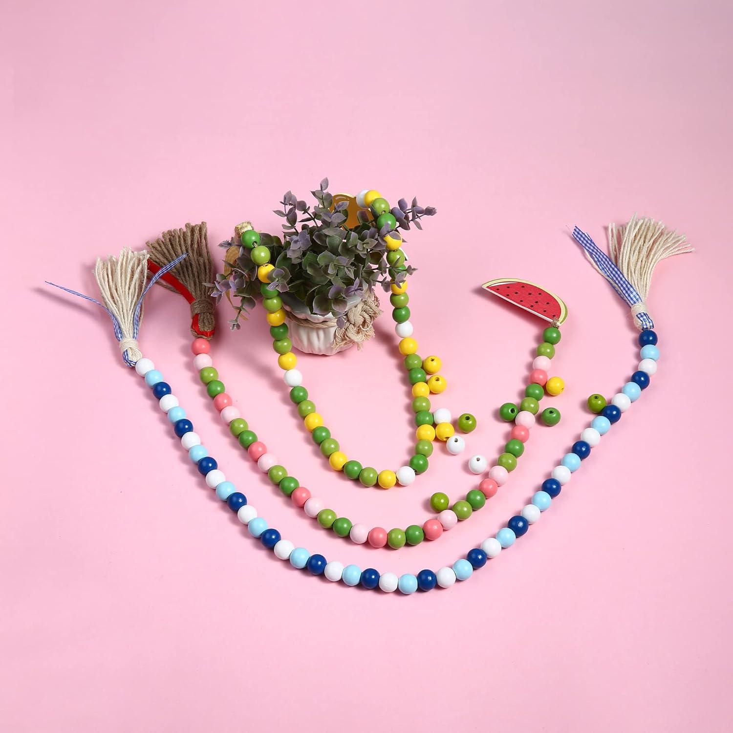 230 Perlas Redondas de Madera Coloridas 16mm QDXATIVP