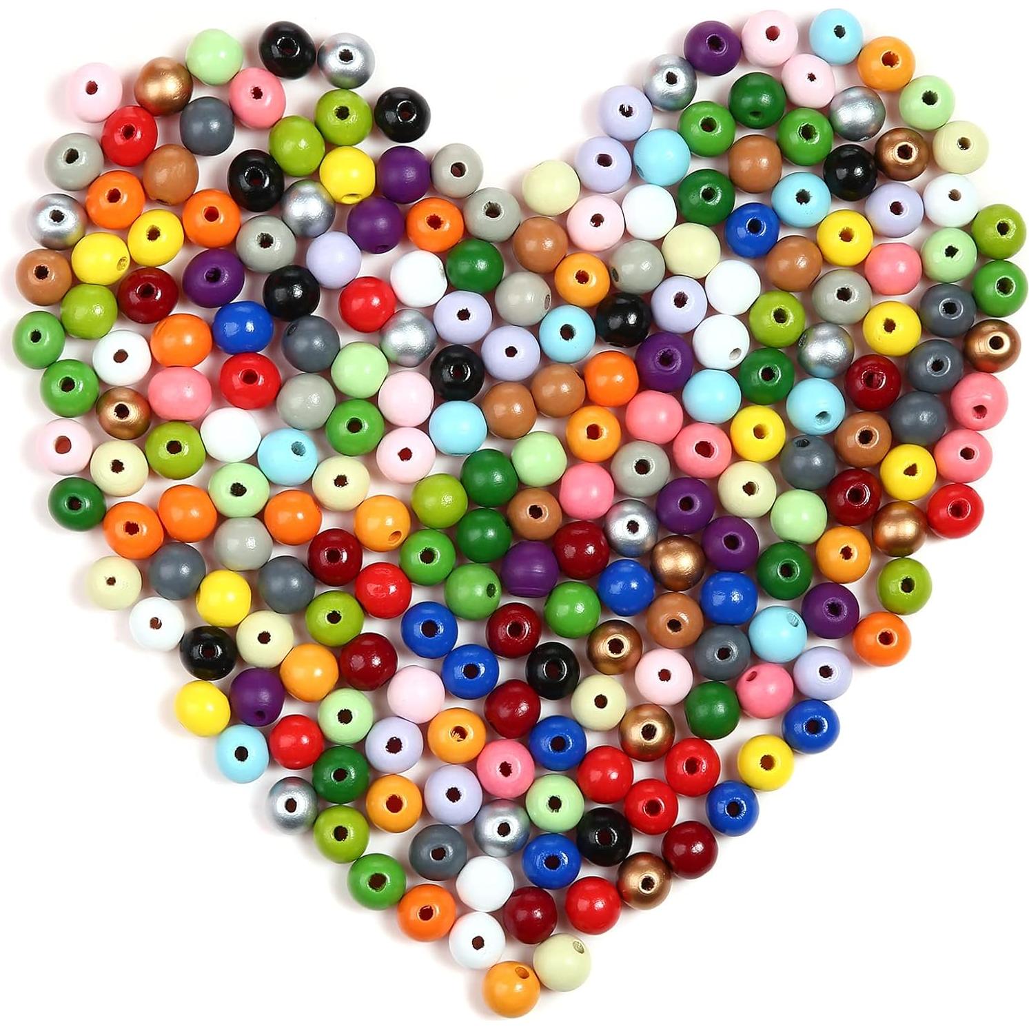 230 Perlas Redondas de Madera Coloridas 16mm QDXATIVP