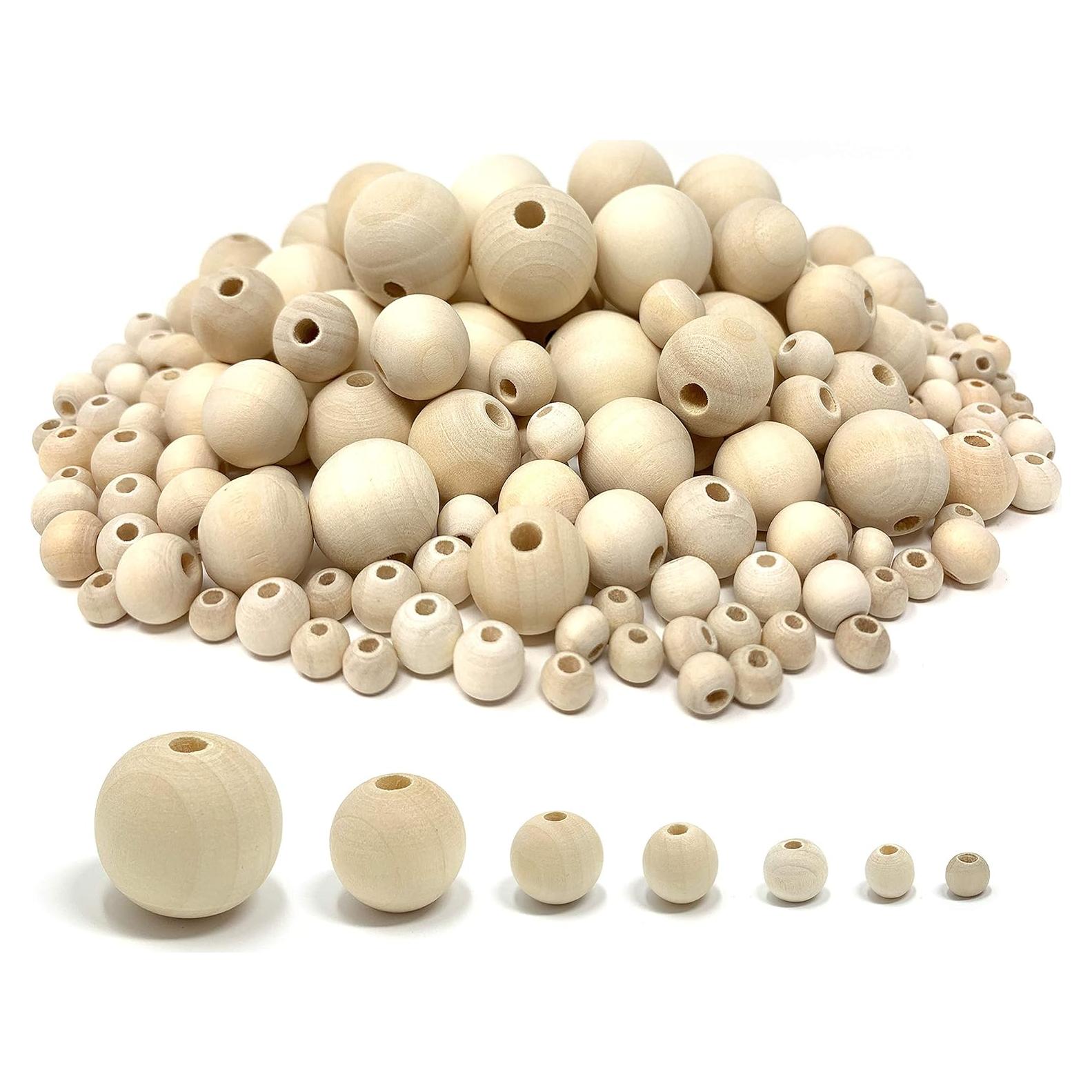 1000 Cuentas de Madera Natural Embellish - 7 Tamaños