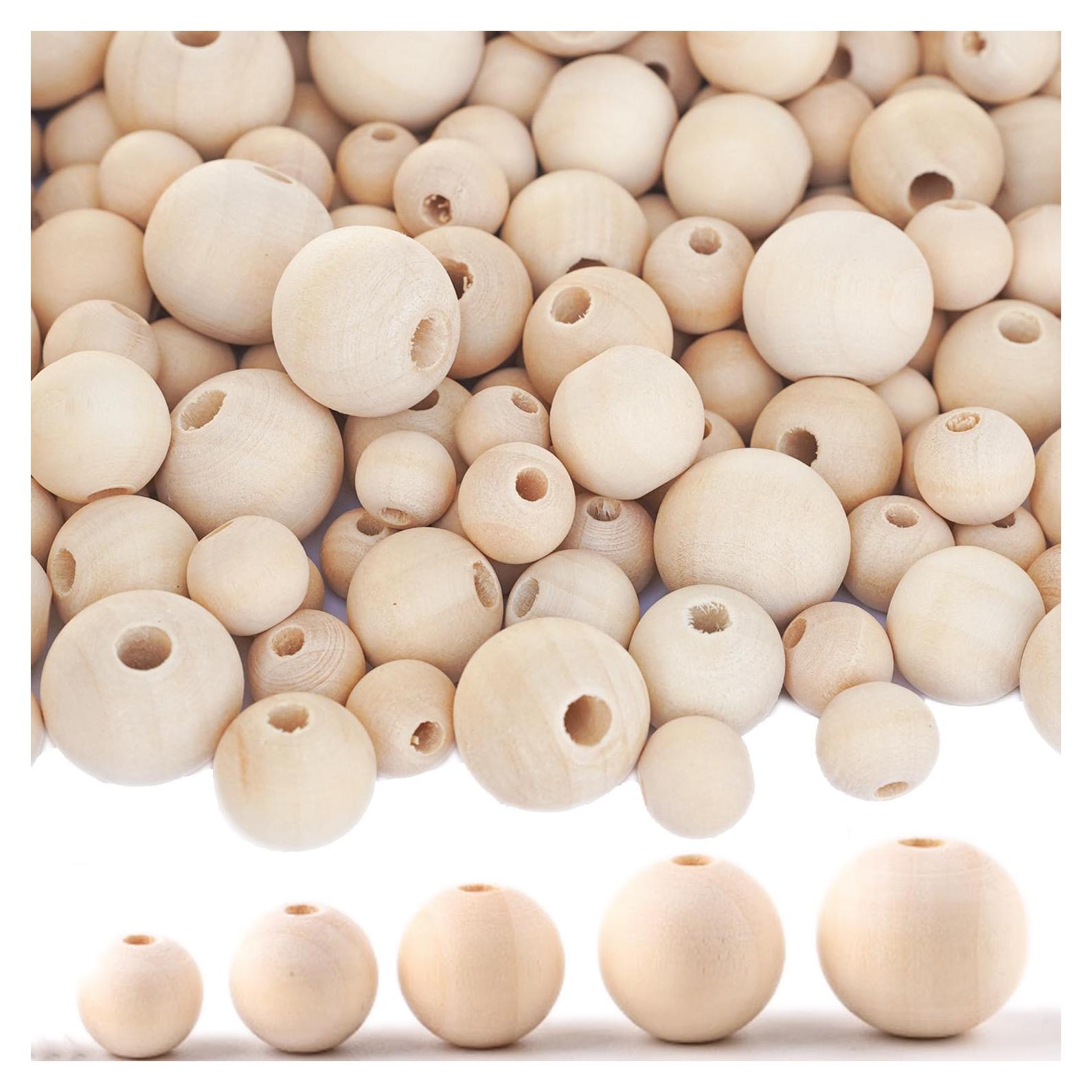 580 Cuentas de Madera Natural FXCROTG para Manualidades DIY