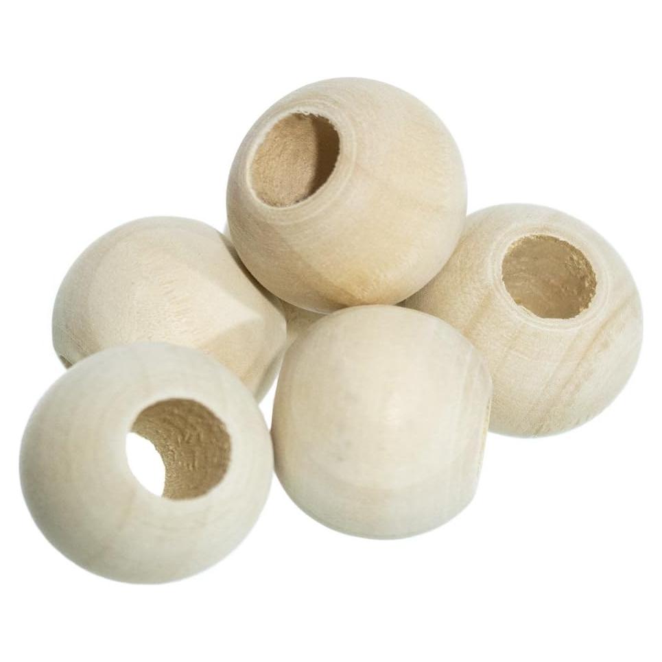 Paquete de 20 cuentas redondas de madera Craft County 25 mm