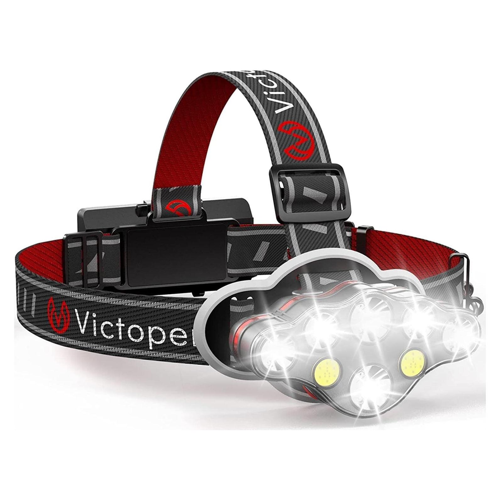 Linterna Frontal Recargable Victoper V8000, 8 LEDs Brillantes