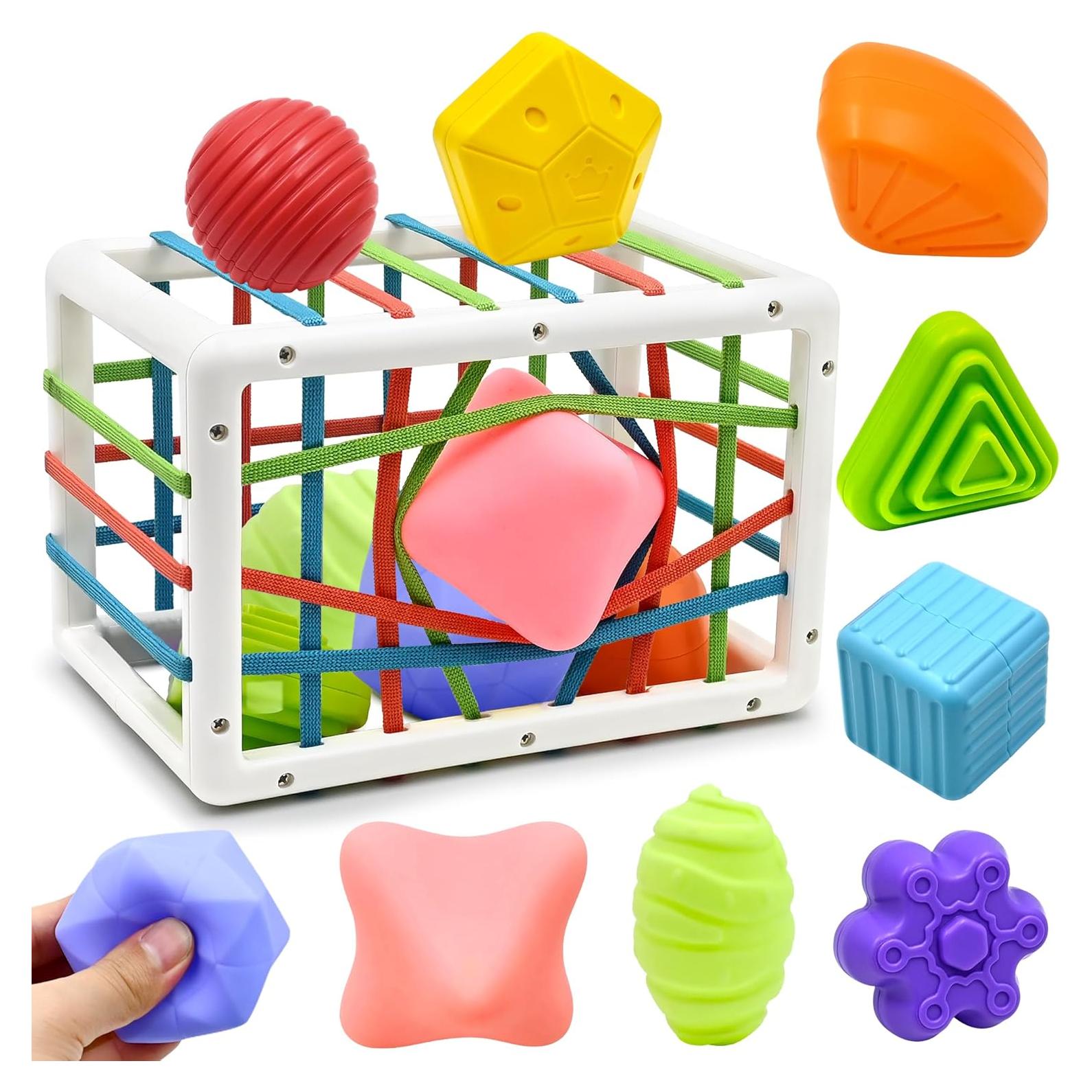 Cubo Clasificador de Formas Sensorial AiTuiTui con Bolas Suaves