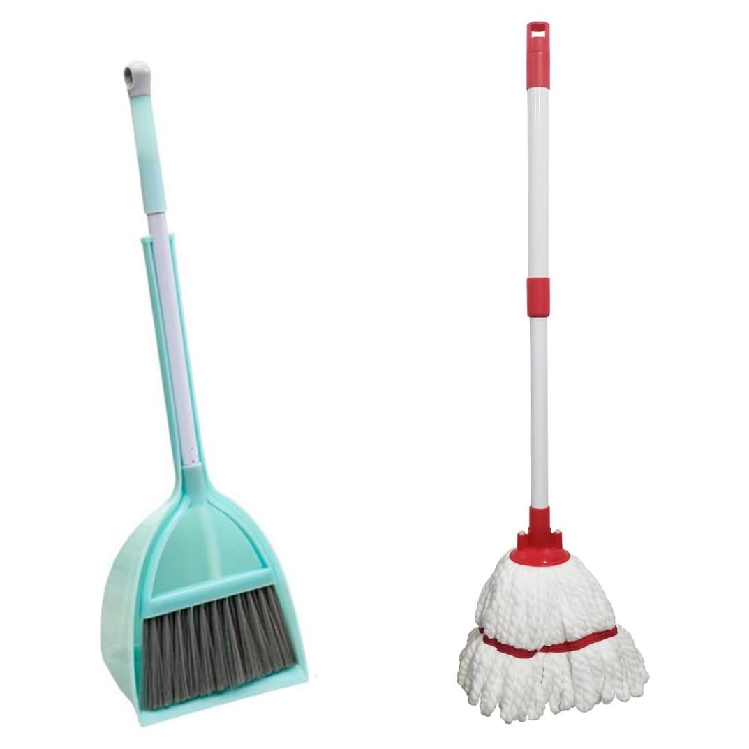 Juego de limpieza para niños: escoba, recogedor y fregona mini