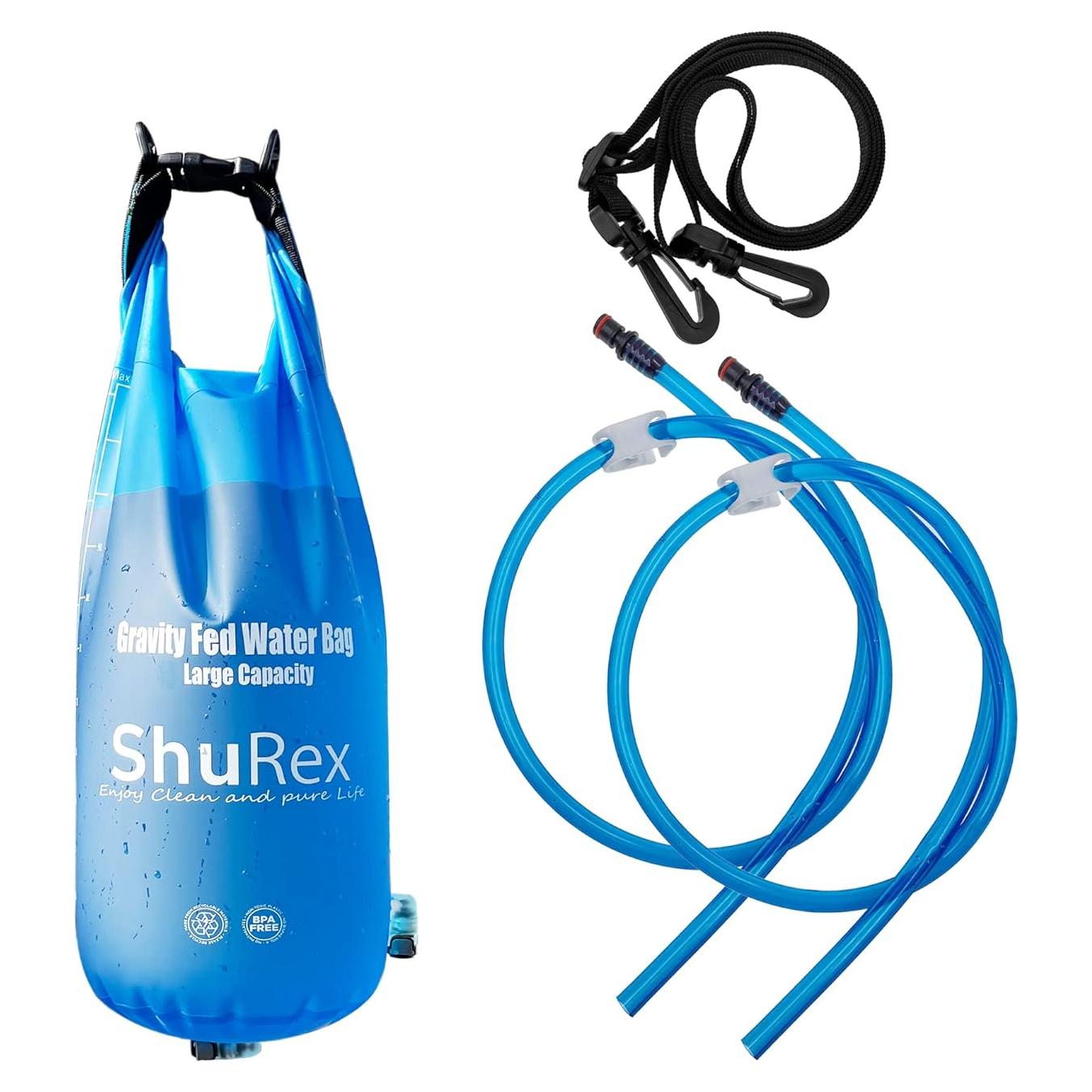 Bolsa de Agua de Gravedad ShuRex 12L con 2 Tubos de Salida
