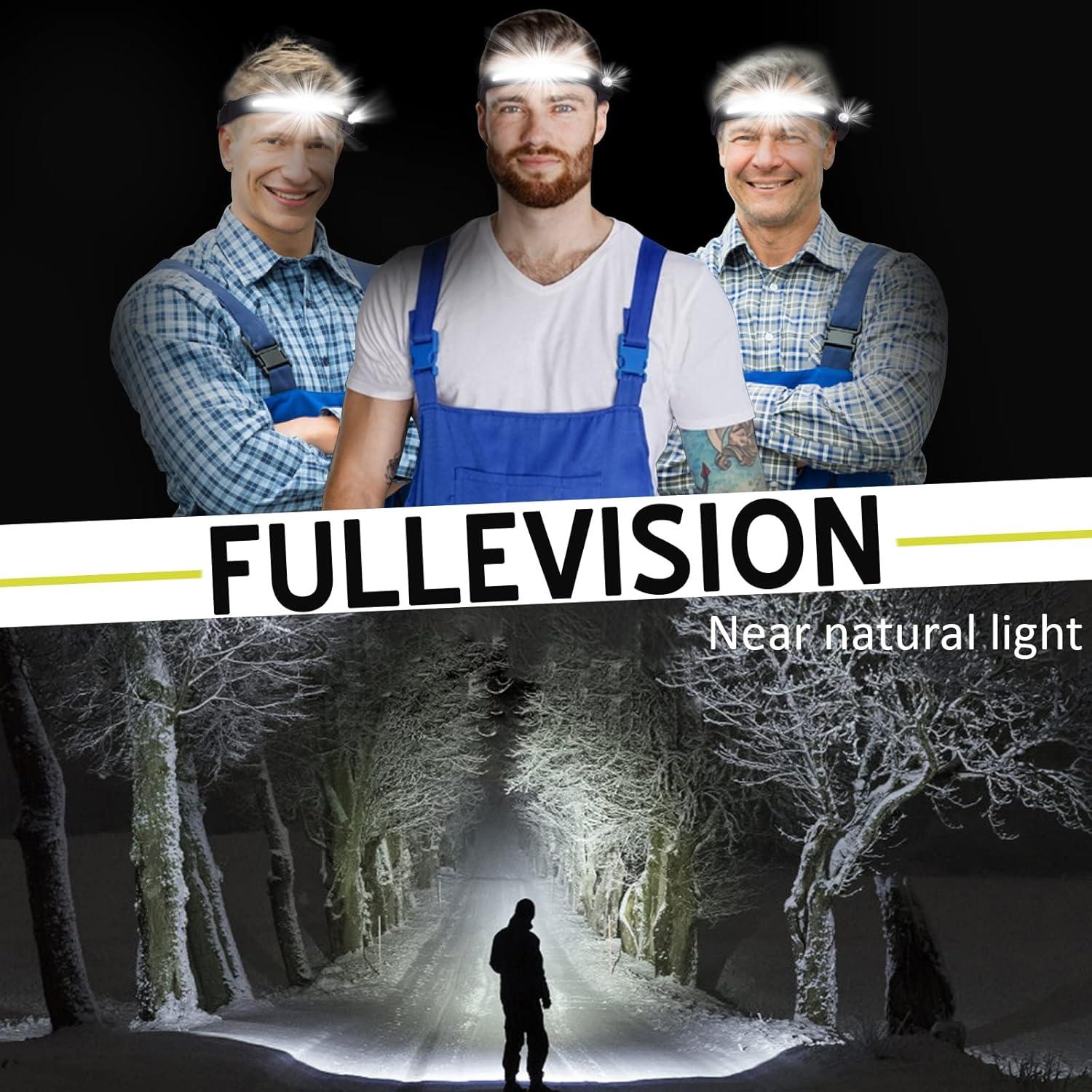 Linterna Frontal LED Recargable Ginlpd 2 Pack 1200 Lúmenes