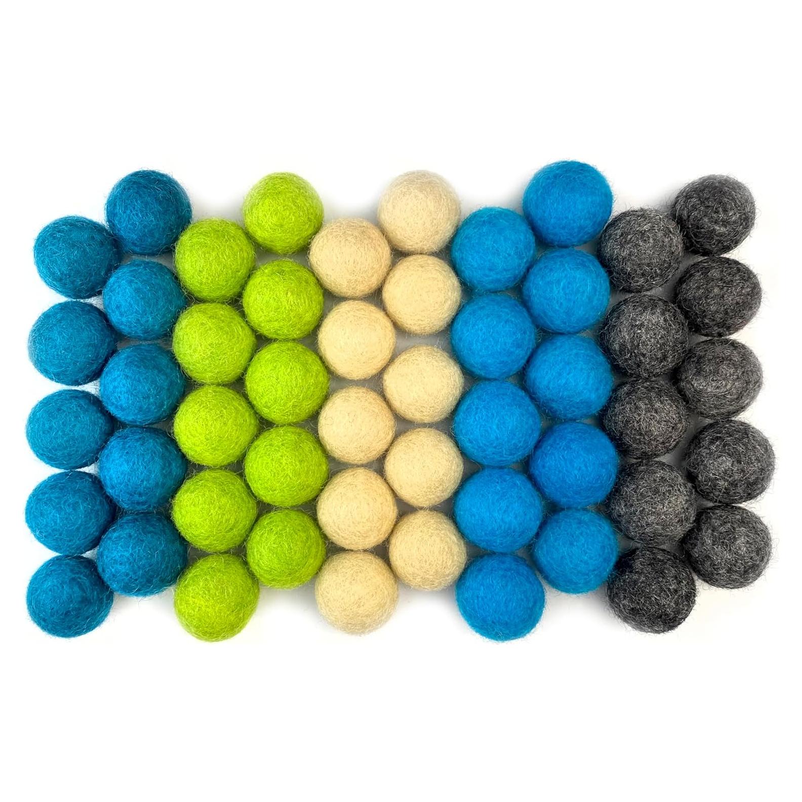 Pompones de Fieltro Hechos a Mano Island Cove - 50 Piezas