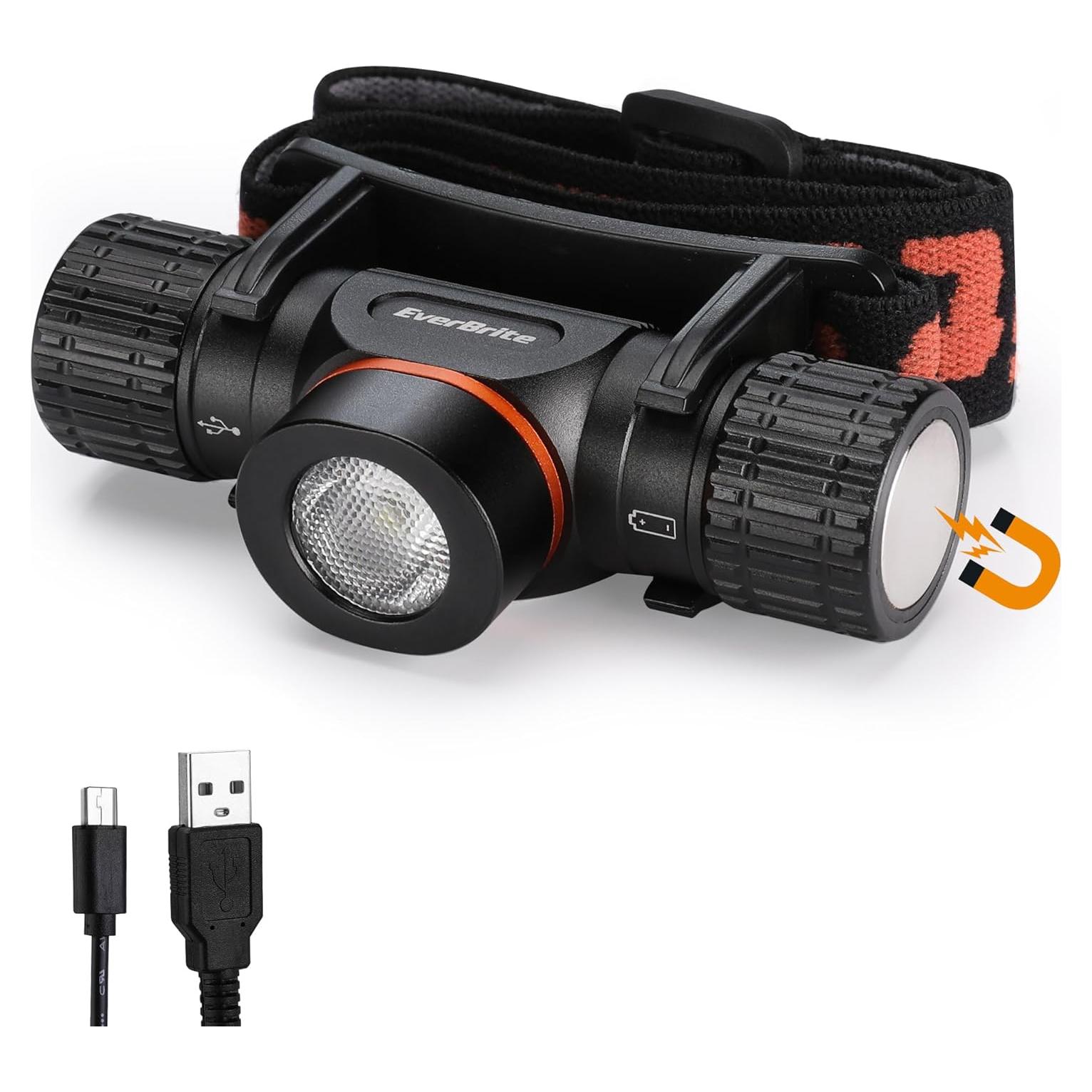 Linterna Frontal Recargable EverBrite 1000 Lúmenes 5 Modos