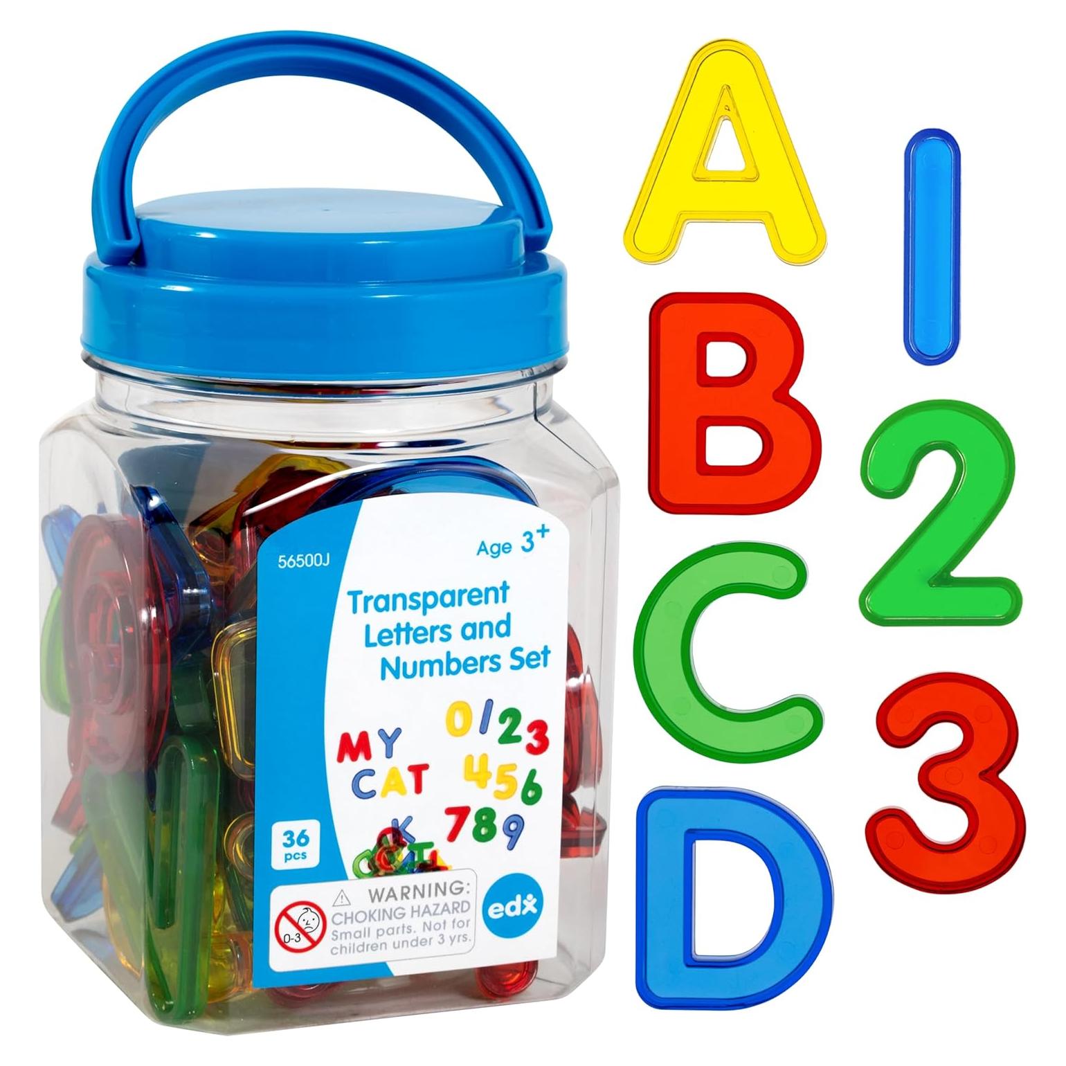 Letras y Números Transparentes Edx Education - 36 Piezas