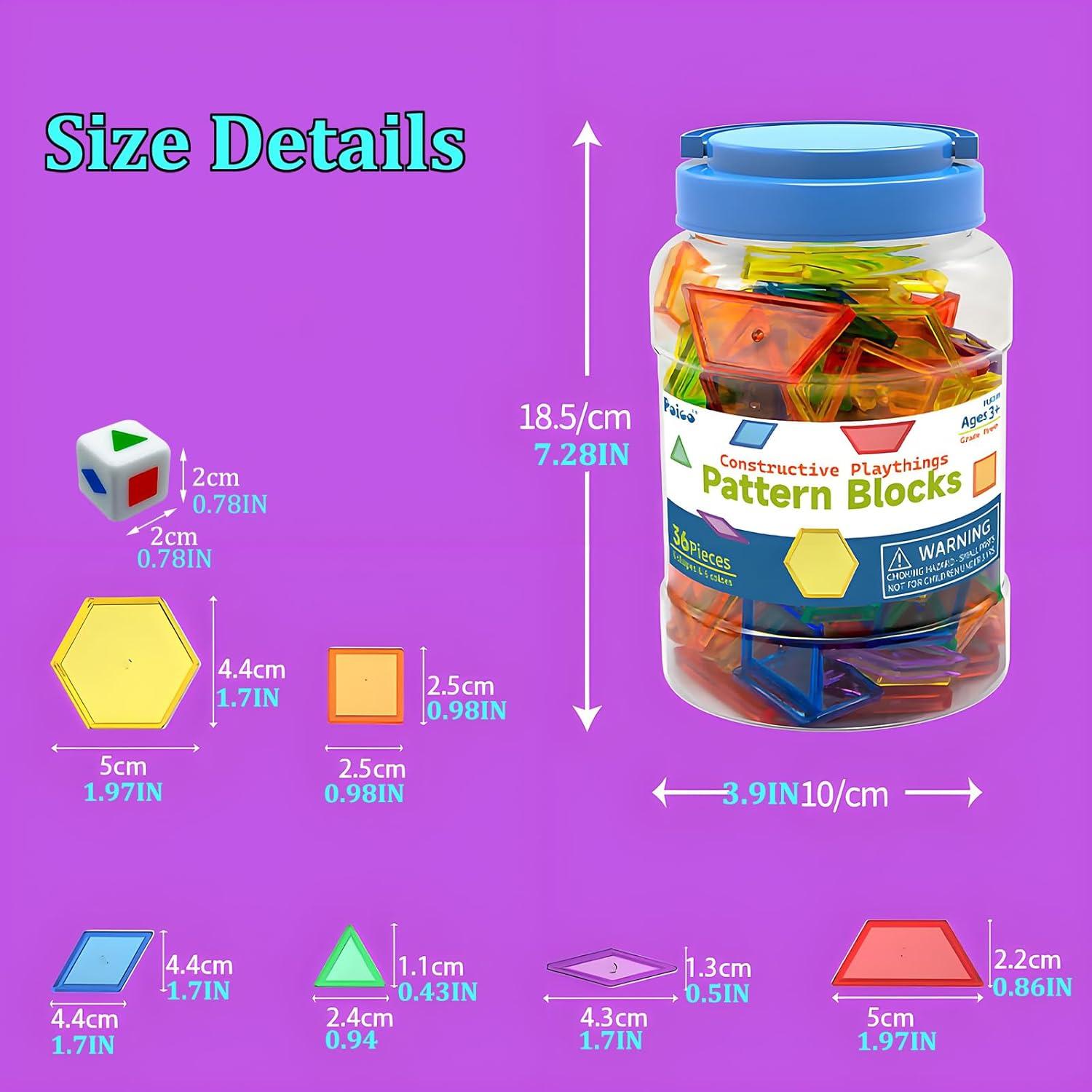 Bloques de Patrón Translúcidos 141 Pcs Juguetes Educativos