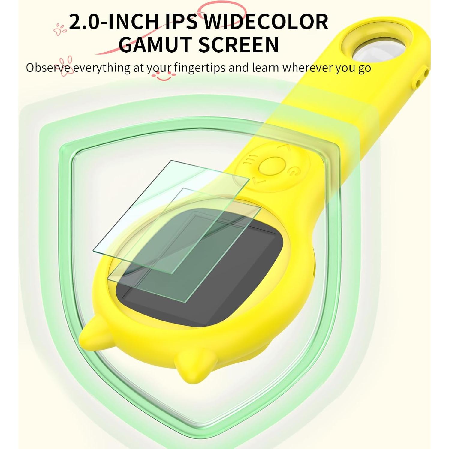 Microscopio Digital para Niños Ashfly - Lupa LED Amarillo