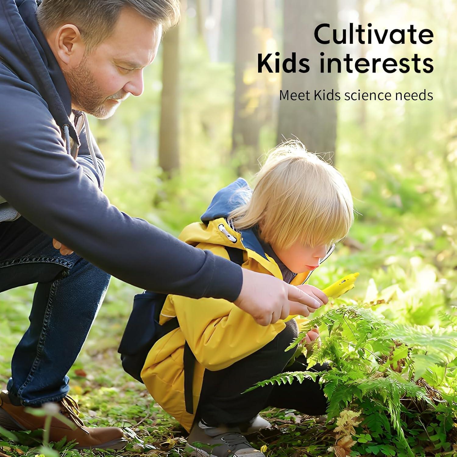 Microscopio Digital para Niños Ashfly - Lupa LED Amarillo