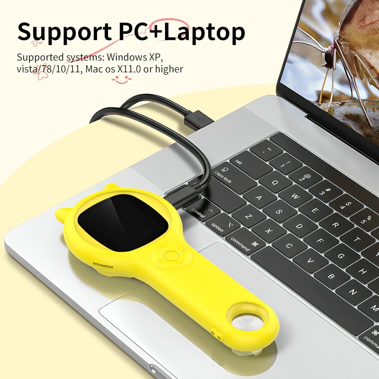 Microscopio Digital para Niños Ashfly - Lupa LED Amarillo