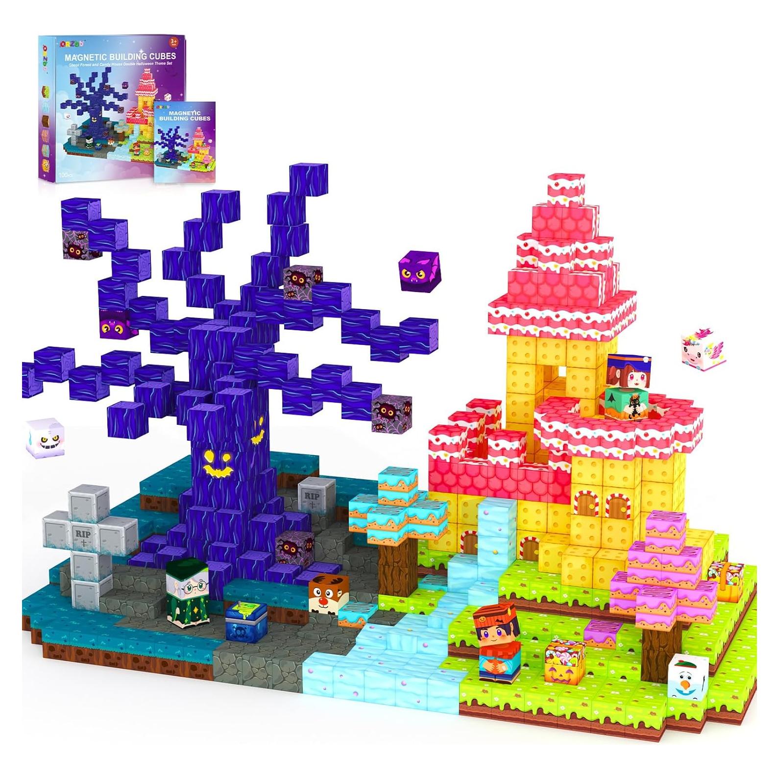 Bloques Magnéticos de Construcción ORZbb 100 Piezas Halloween
