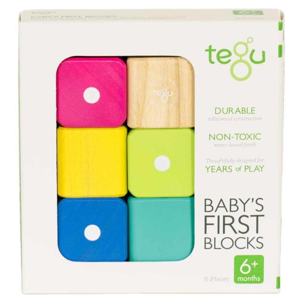 Bloques Magnéticos para Bebés Tegu - 6 Piezas de Madera