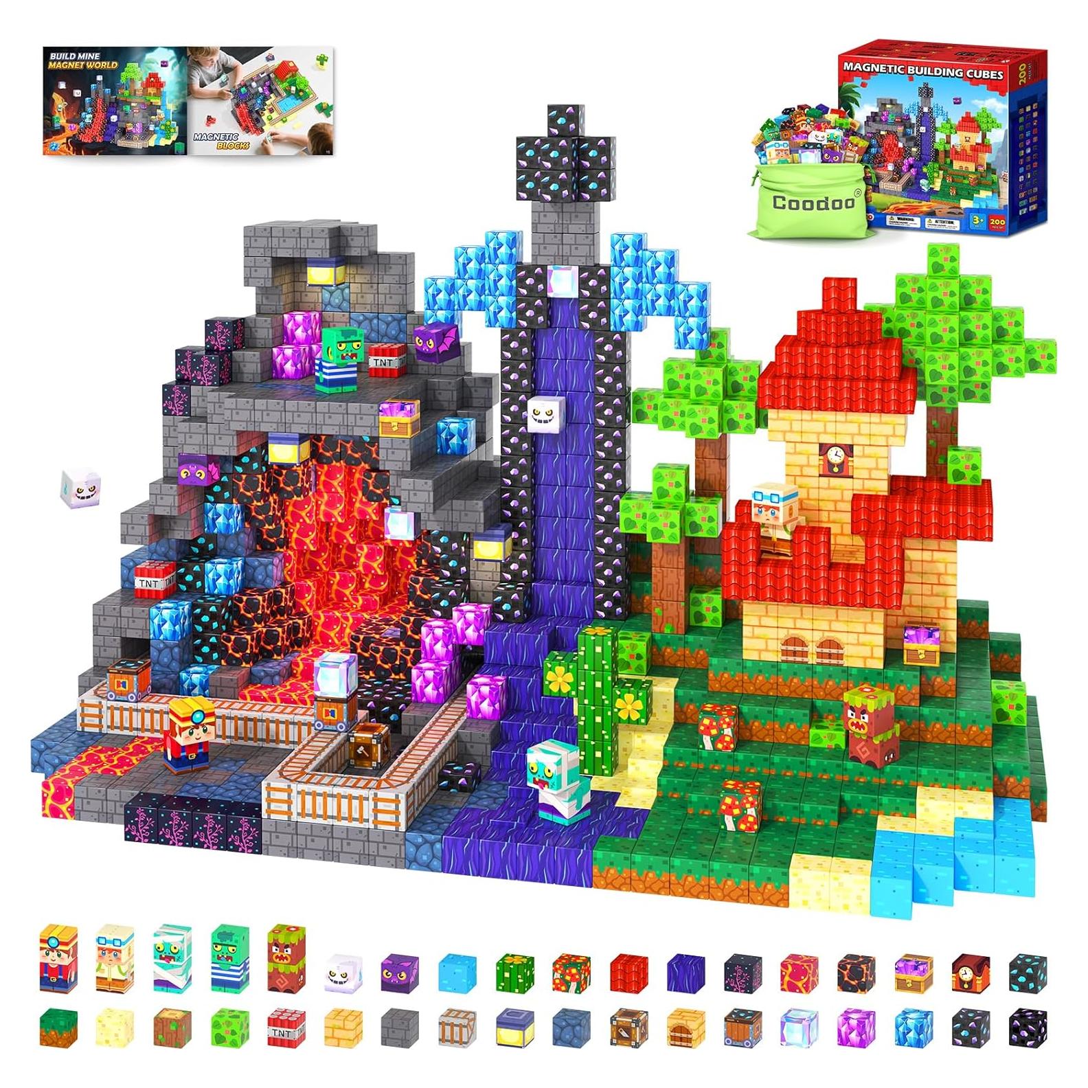 Bloques Magnéticos Coodoo 200 Piezas 2.03 cm Juguete Infantil