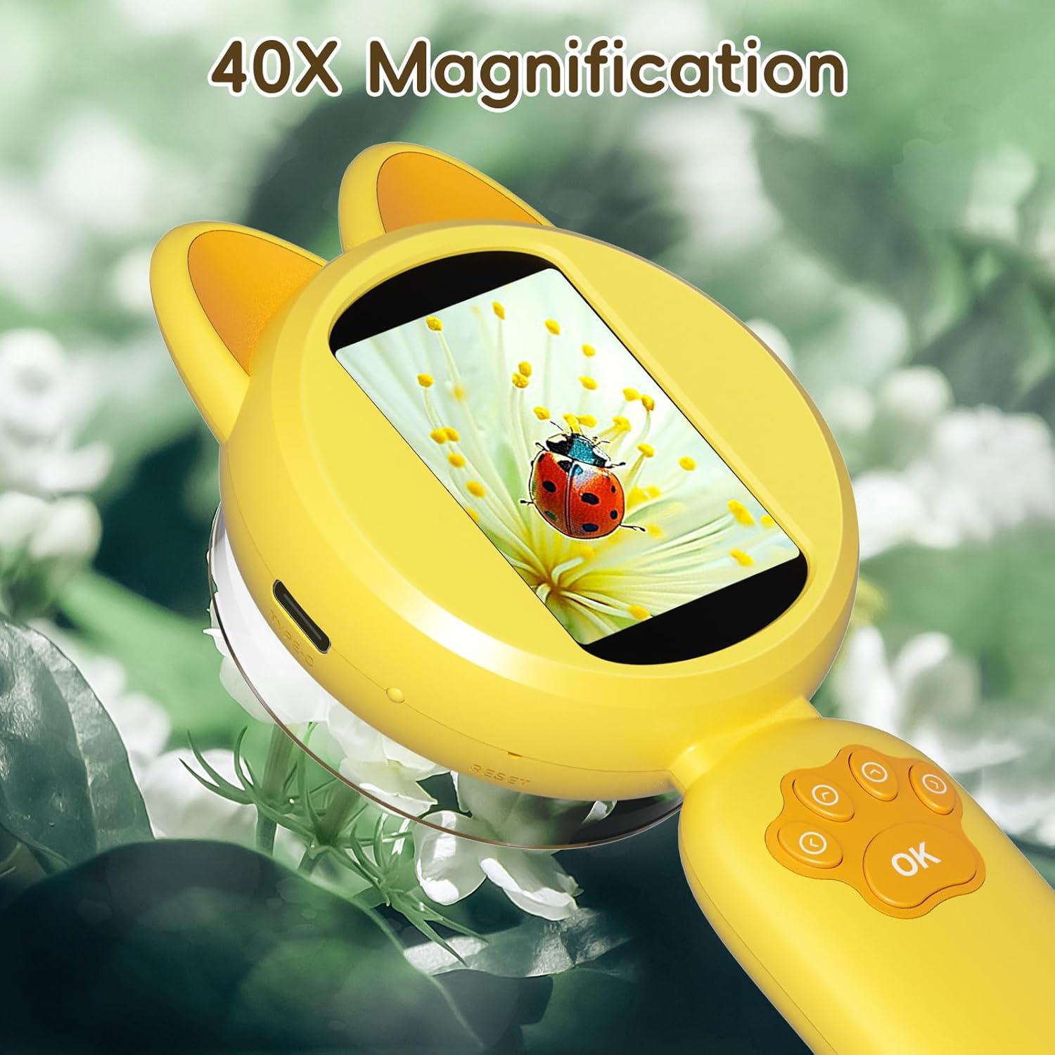 Microscopio para Niños AOTRUTII 40X Pantalla 2" y LED