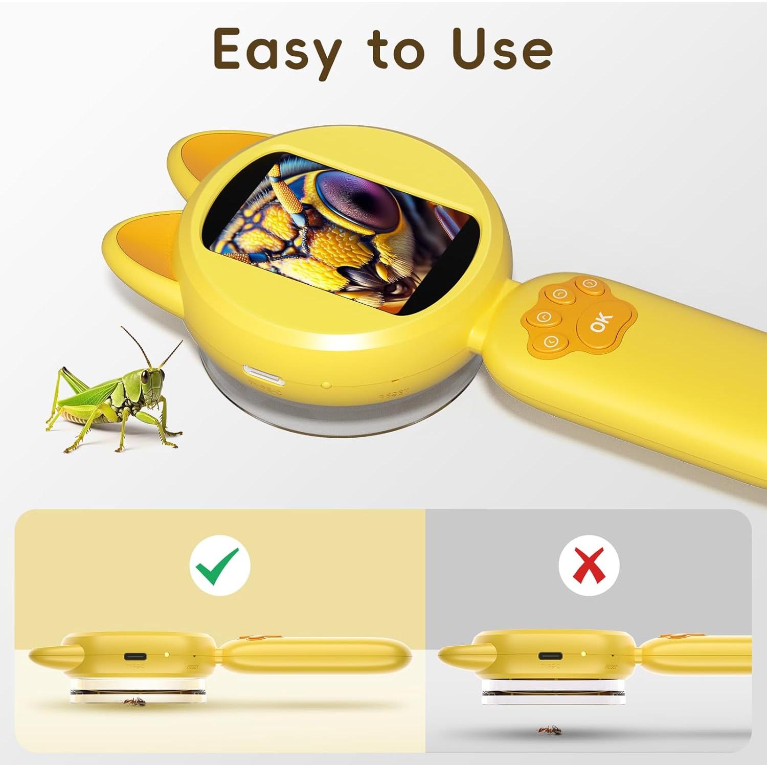 Microscopio para Niños AOTRUTII 40X Pantalla 2" y LED