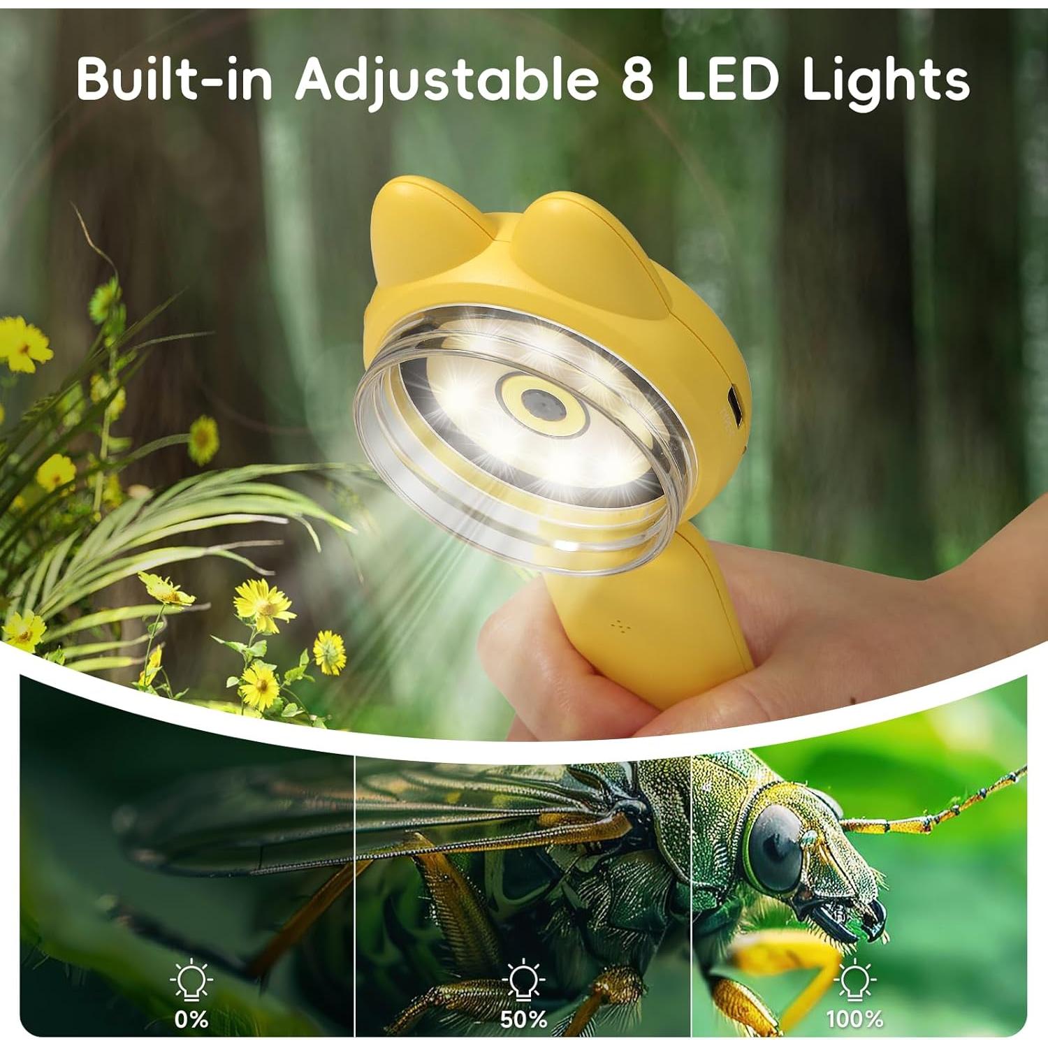 Microscopio para Niños AOTRUTII 40X Pantalla 2" y LED