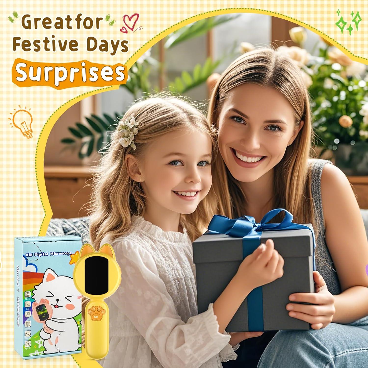 Microscopio para Niños AOTRUTII 40X Pantalla 2" y LED