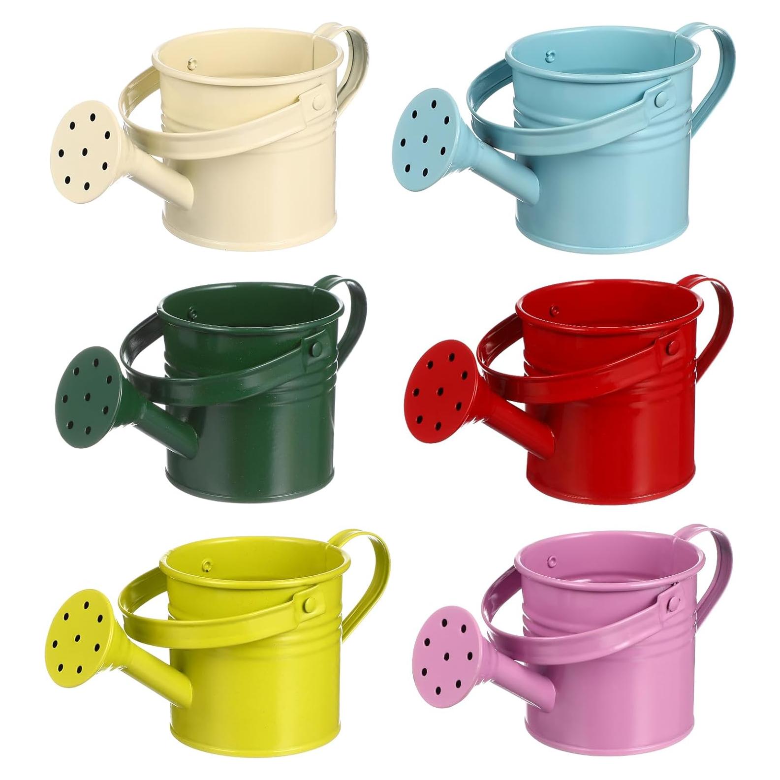 6 Regaderas para Niños de Hierro Coloridas 15x7.5 cm