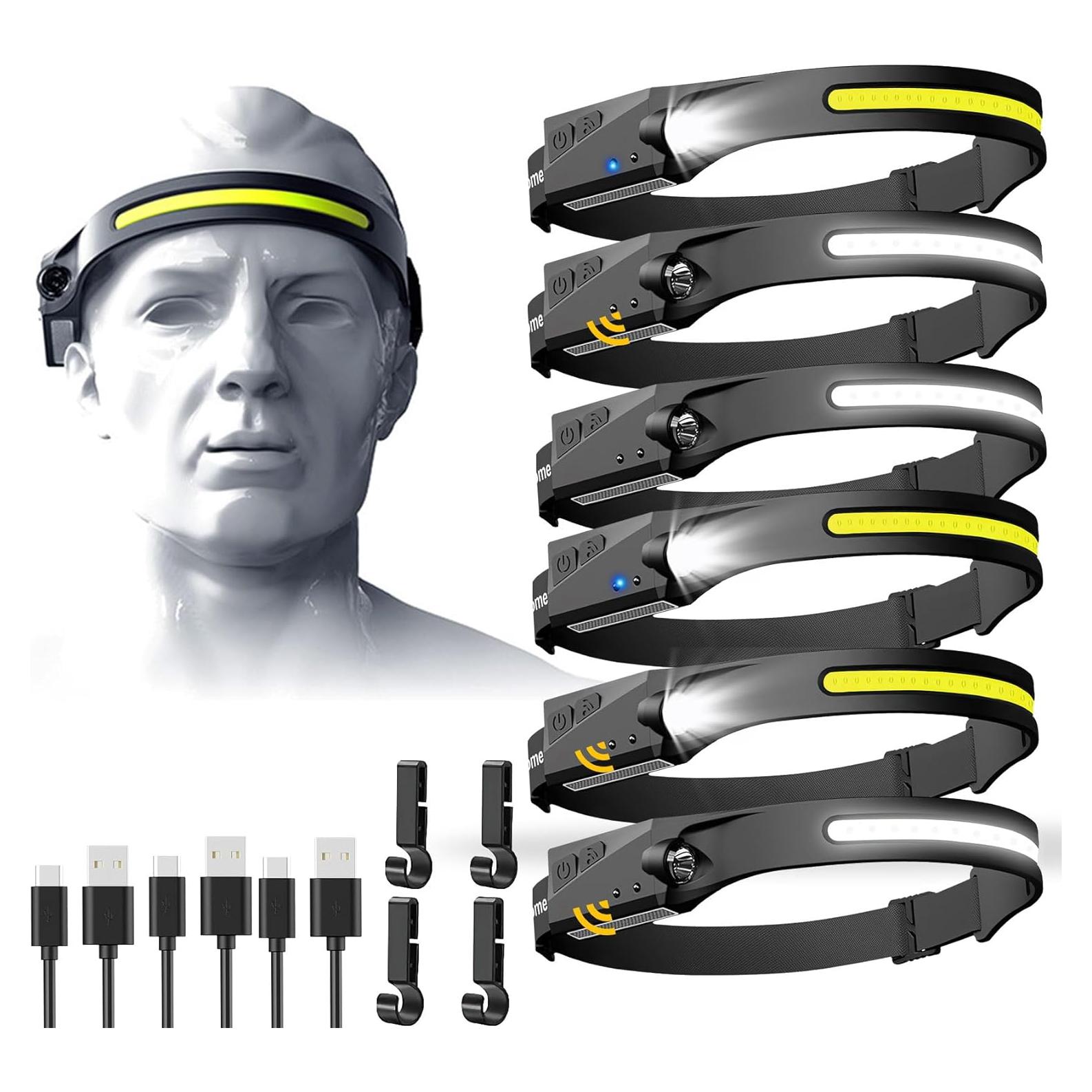 Linterna Frontal Recargable Aikertec 230° 6 Modos 1200mAh