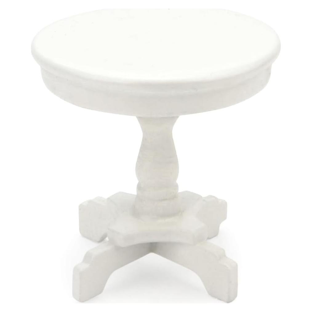 Mesa de Té Miniatura Cutemini 1:12 Madera Blanca 5x5.5 cm