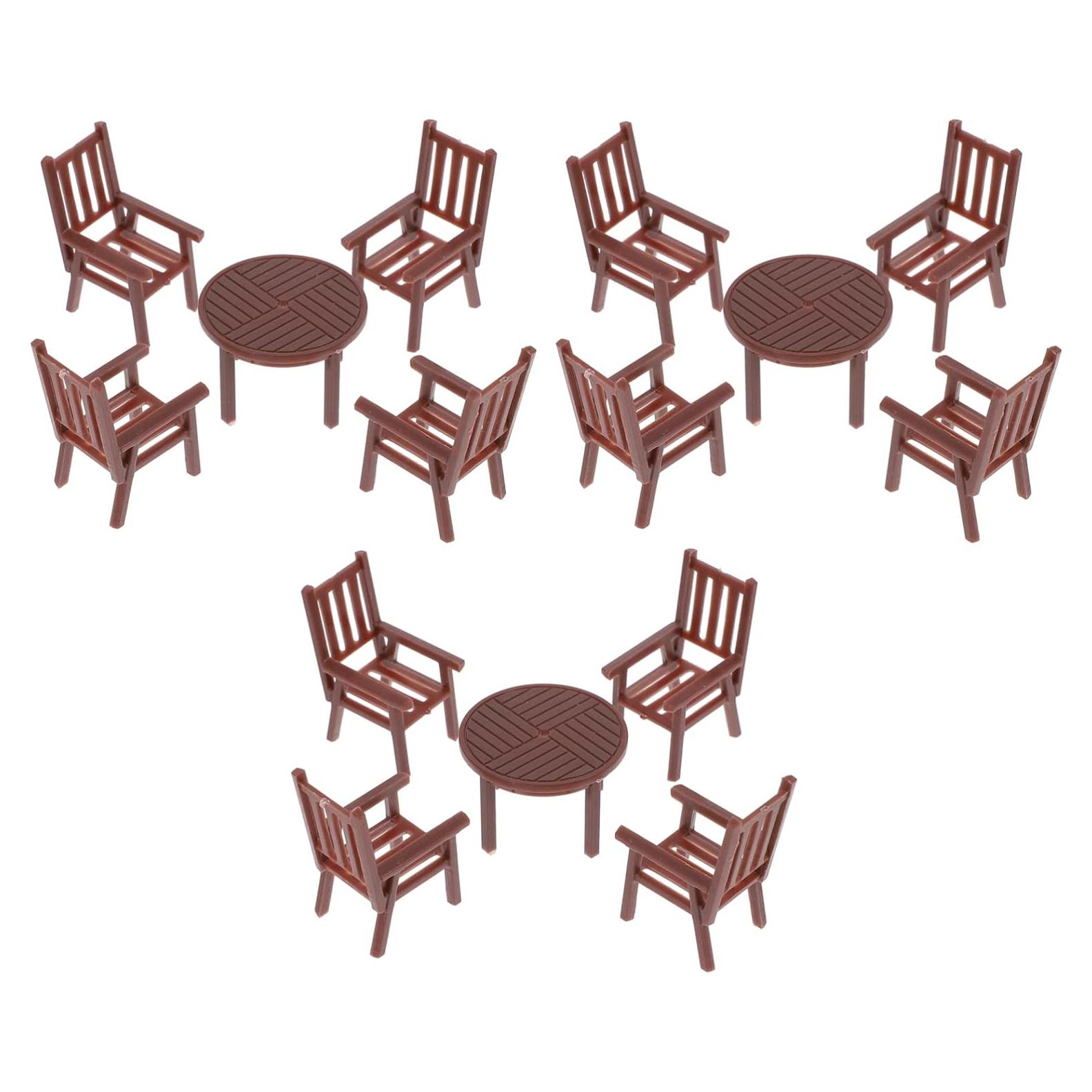 Conjunto de Muebles en Miniatura Toyvian 1:50 Mesa y Sillas