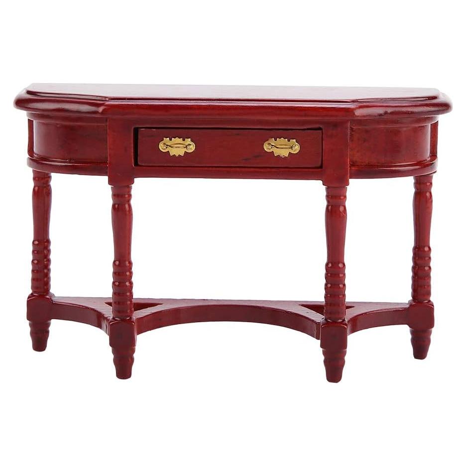 Mesa en Miniatura de Media Luna Wosune para Casa de Muñecas 12x4x7.5cm